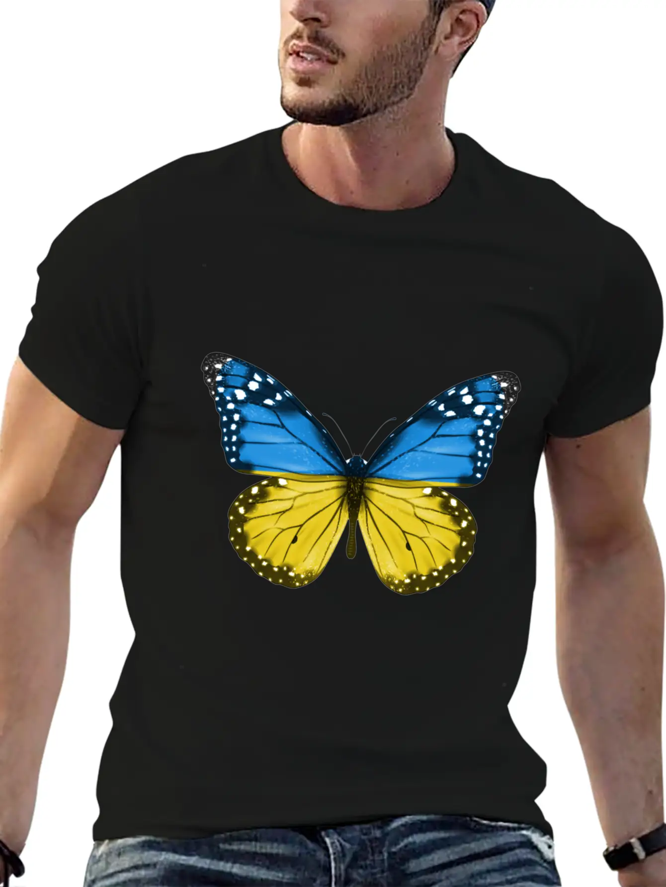 Butterfly Flag Of Ukraine Unisex Casual T-Shirt – Clean Design For Daily Comfort
