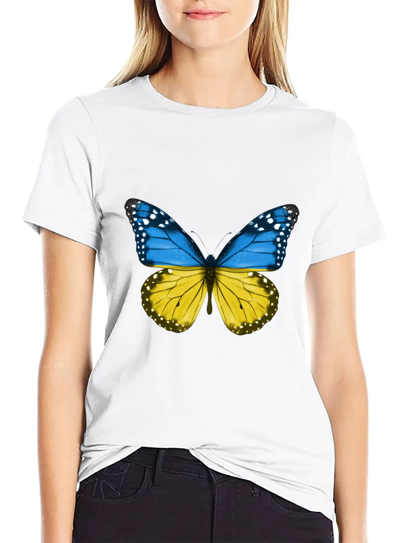 Butterfly Flag Of Ukraine Unisex Casual T-Shirt – Clean Design For Daily Comfort