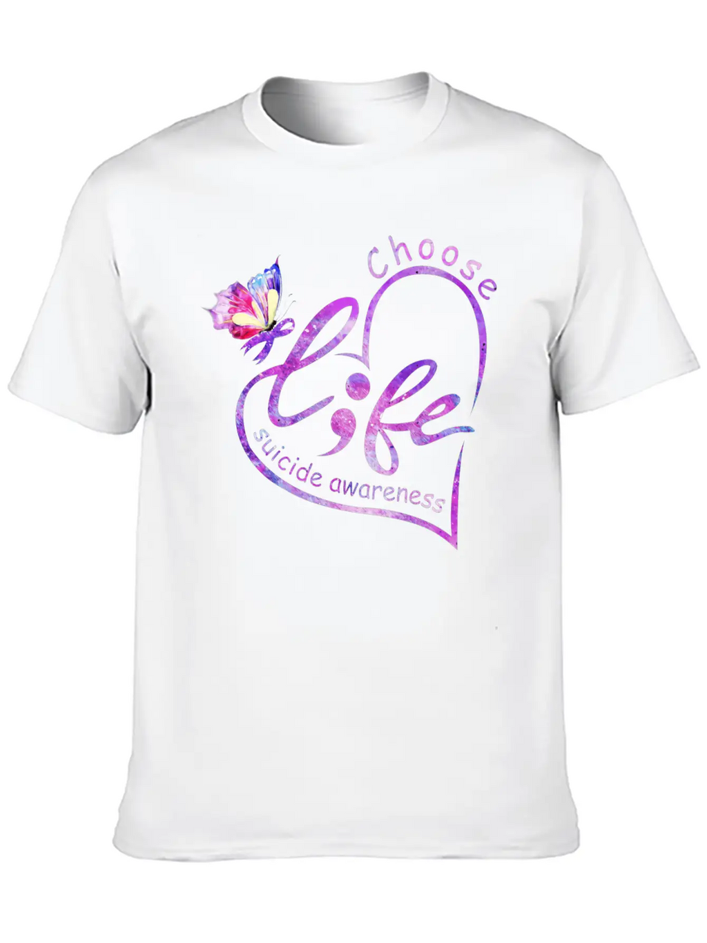 Butterfly Heart Suicide Prevention Awareness Unisex Casual T-Shirt – Clean Design For Daily Comfort