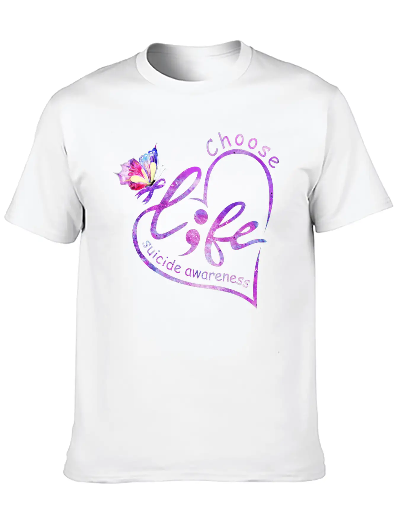 Butterfly Heart Suicide Prevention Awareness Unisex Casual T-Shirt – Clean Design For Daily Comfort