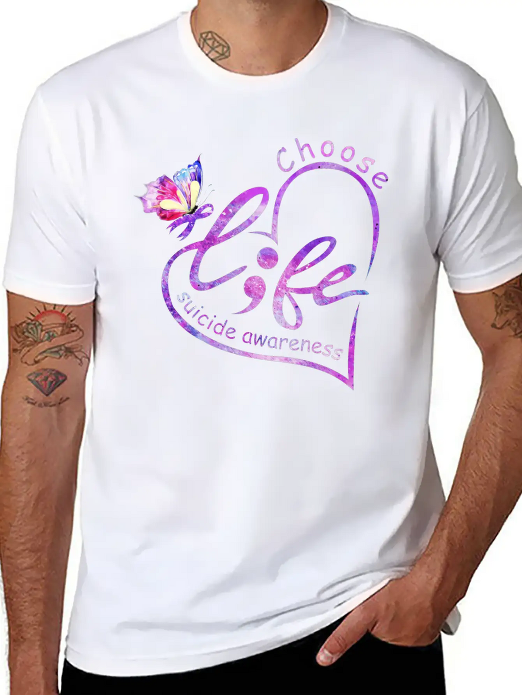 Butterfly Heart Suicide Prevention Awareness Unisex Casual T-Shirt – Clean Design For Daily Comfort