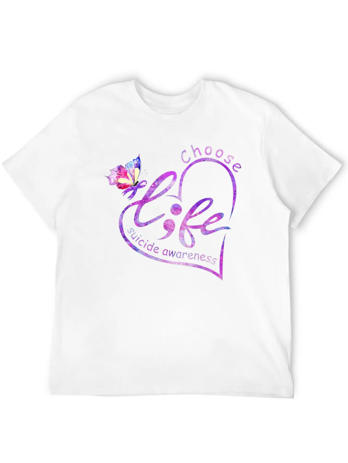 Butterfly Heart Suicide Prevention Awareness Unisex Casual T-Shirt – Clean Design For Daily Comfort