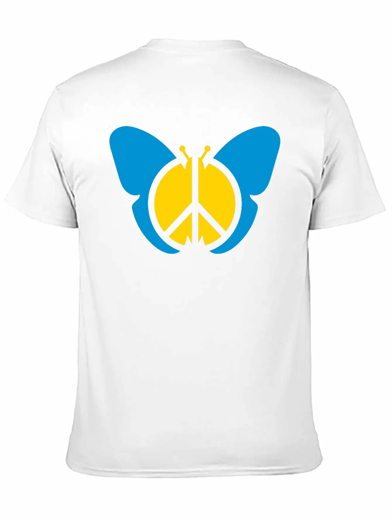 Butterfly Peace Sign Symbol Hippie Peace Love Silh Stylish Everyday T-Shirt – Unisex Basic Cotton Tee