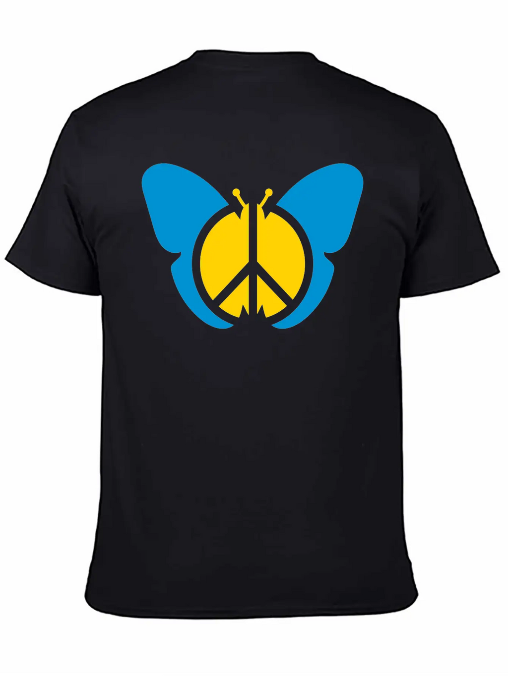 Butterfly Peace Sign Symbol Hippie Peace Love Silh Stylish Everyday T-Shirt – Unisex Basic Cotton Tee