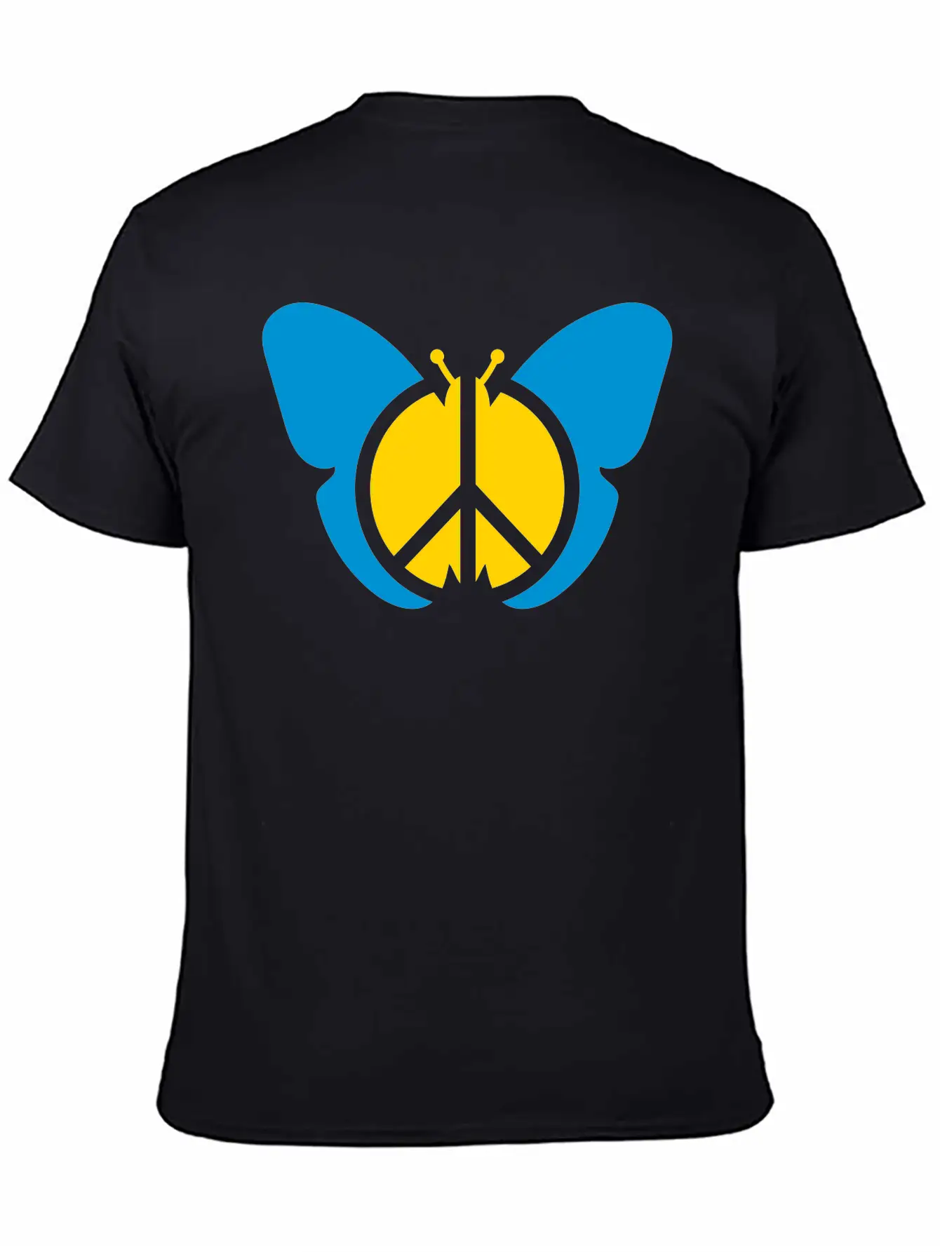 Butterfly Peace Sign Symbol Hippie Peace Love Silh Stylish Everyday T-Shirt – Unisex Basic Cotton Tee