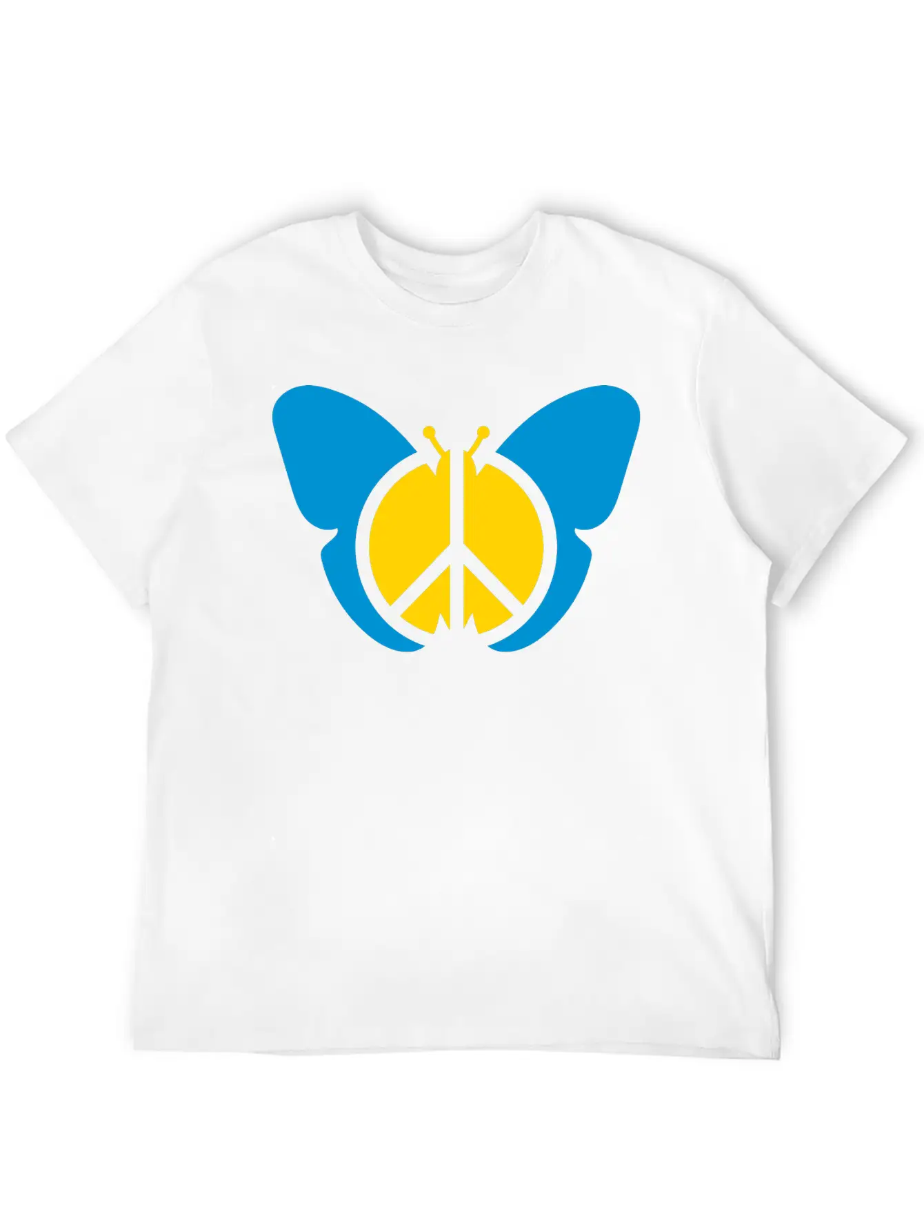 Butterfly Peace Sign Symbol Hippie Peace Love Silh Stylish Everyday T-Shirt – Unisex Basic Cotton Tee