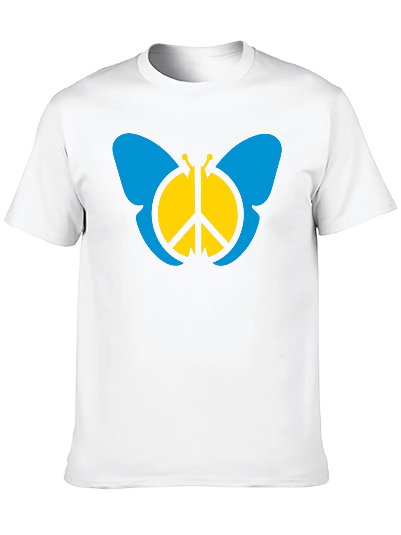 Butterfly Peace Sign Symbol Hippie Peace Love Silh Stylish Everyday T-Shirt – Unisex Basic Cotton Tee