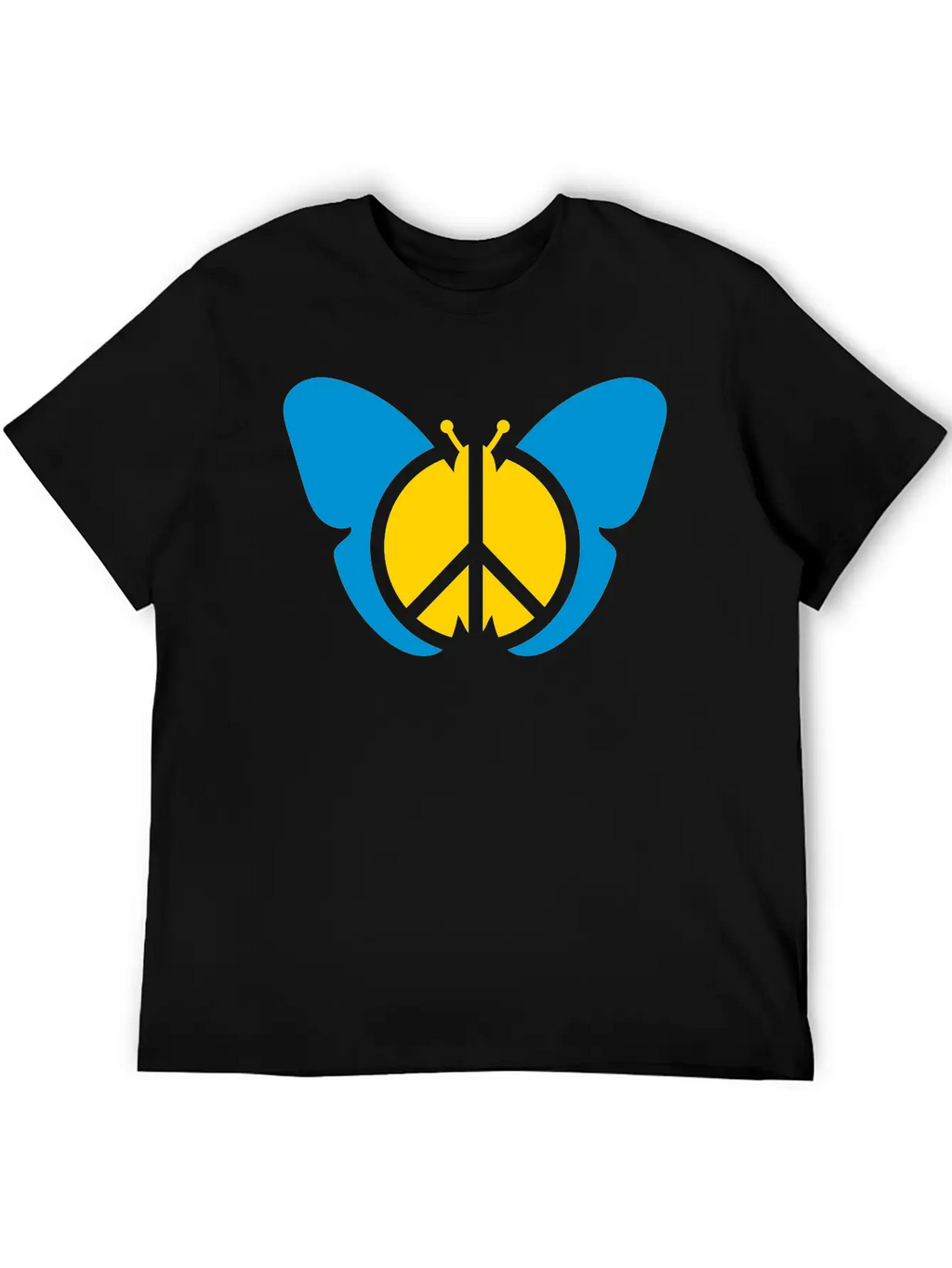 Butterfly Peace Sign Symbol Hippie Peace Love Silh Stylish Everyday T-Shirt – Unisex Basic Cotton Tee