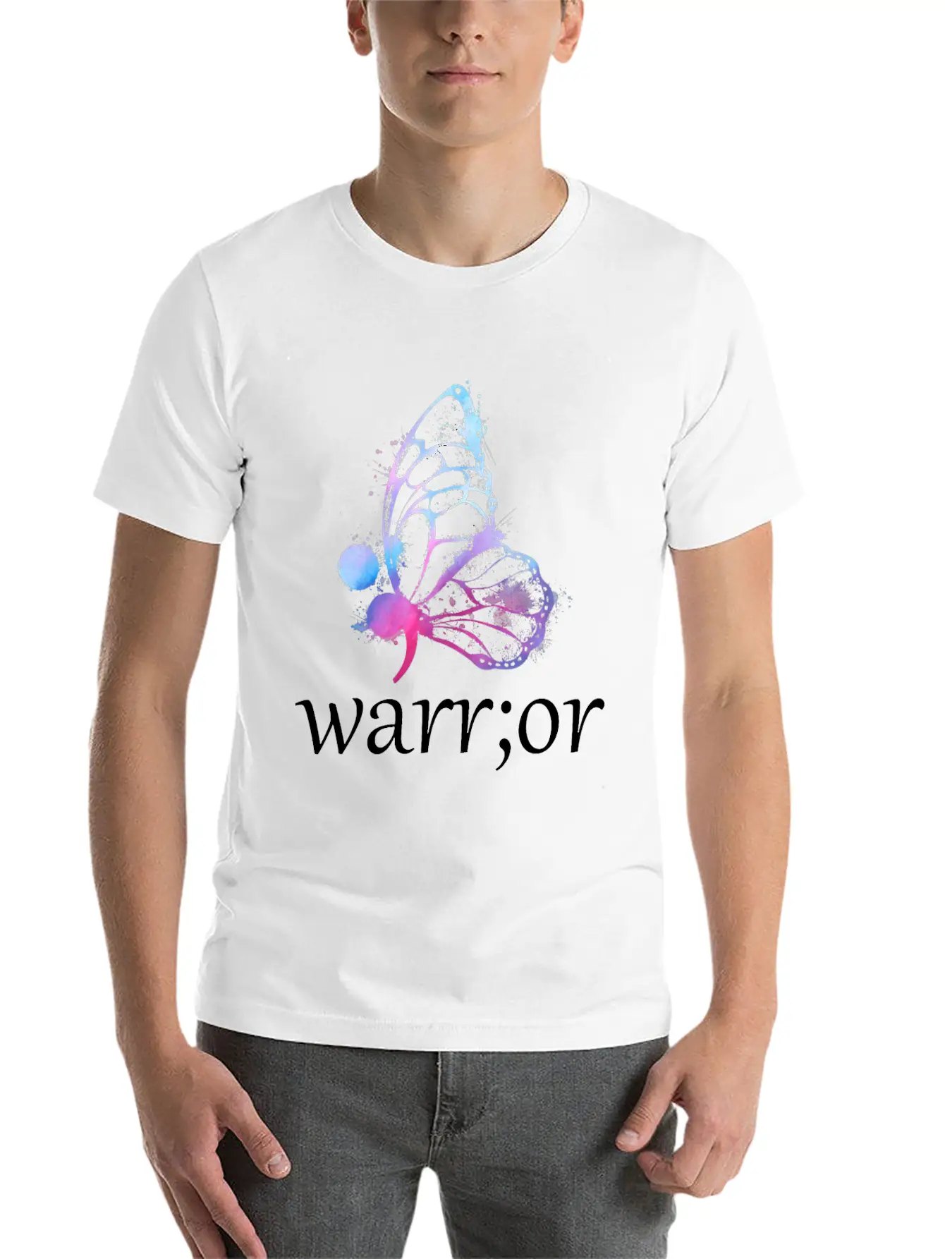 Butterfly Semicolon Warrior Stylish Everyday T-Shirt – Unisex Basic Cotton Tee