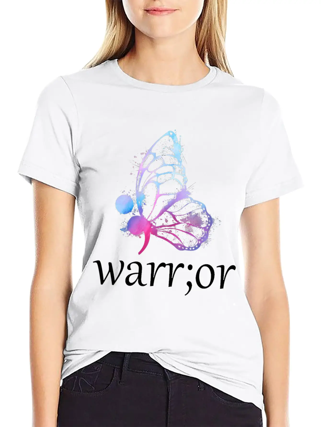 Butterfly Semicolon Warrior Stylish Everyday T-Shirt – Unisex Basic Cotton Tee