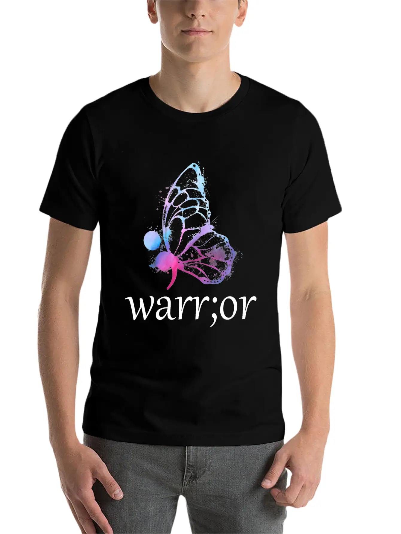 Butterfly Semicolon Warrior Stylish Everyday T-Shirt – Unisex Basic Cotton Tee