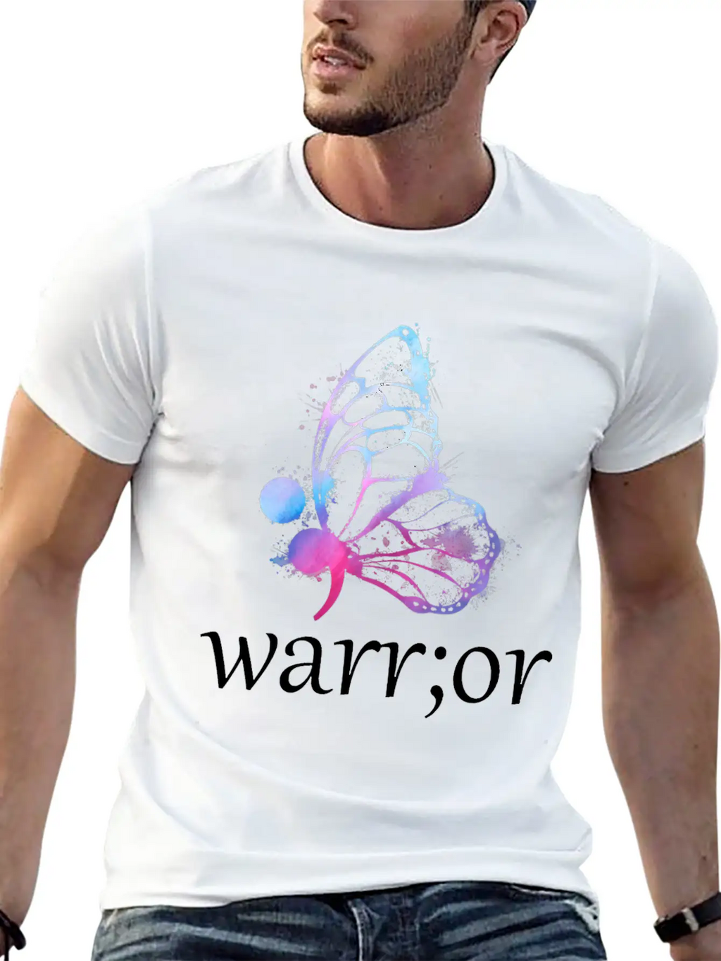 Butterfly Semicolon Warrior Stylish Everyday T-Shirt – Unisex Basic Cotton Tee
