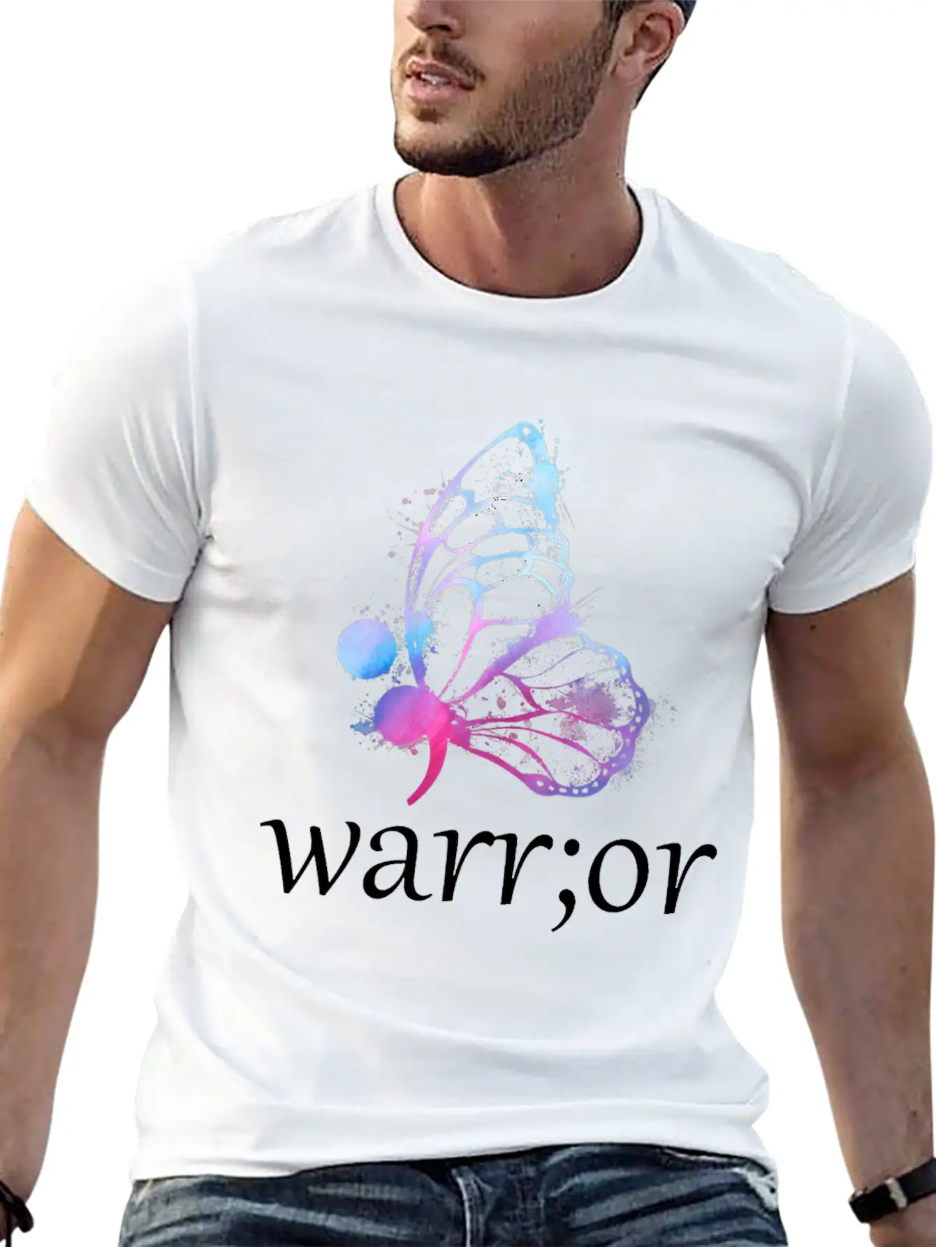 Butterfly Semicolon Warrior Stylish Everyday T-Shirt – Unisex Basic Cotton Tee