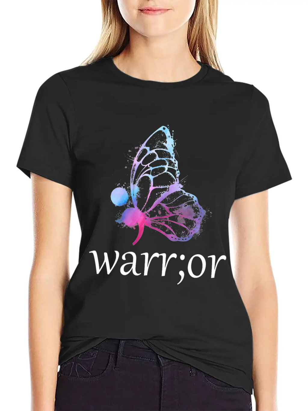 Butterfly Semicolon Warrior Stylish Everyday T-Shirt – Unisex Basic Cotton Tee