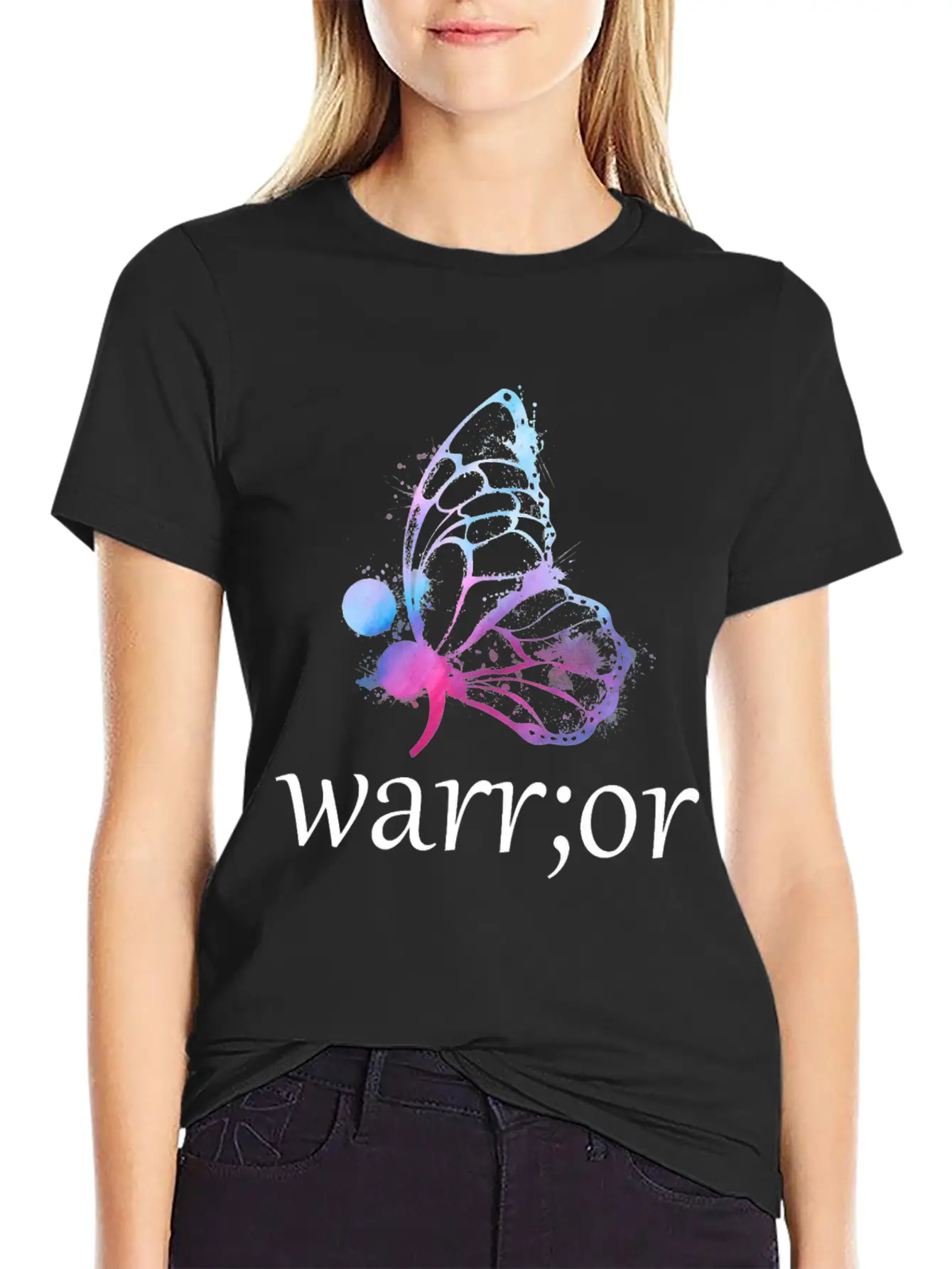 Butterfly Semicolon Warrior Stylish Everyday T-Shirt – Unisex Basic Cotton Tee