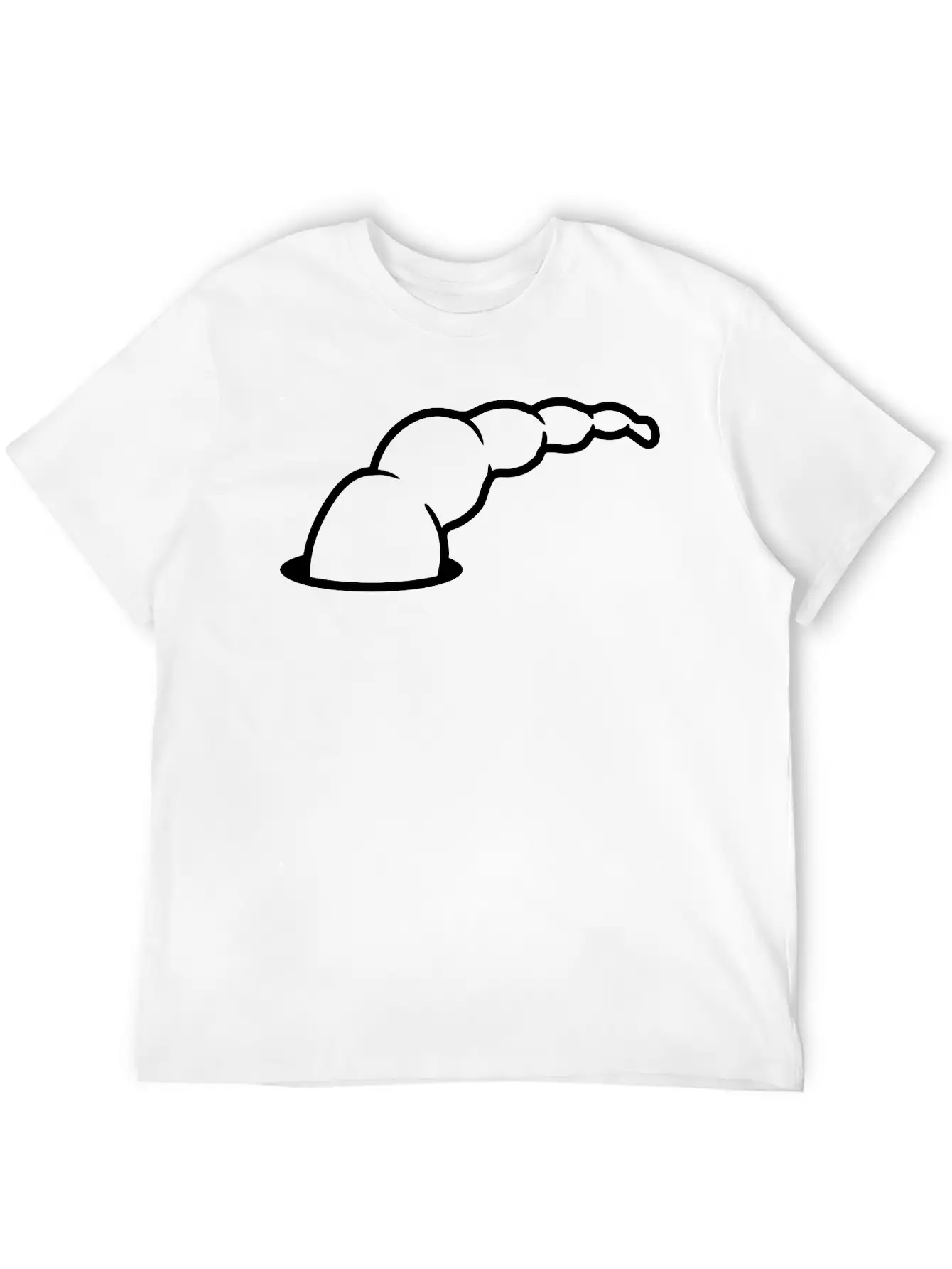 Buttock Tail Floor Hole Worm Comic Cartoon Clip Ar Essential Cotton Tee For Daily Outfits – Unisex Style