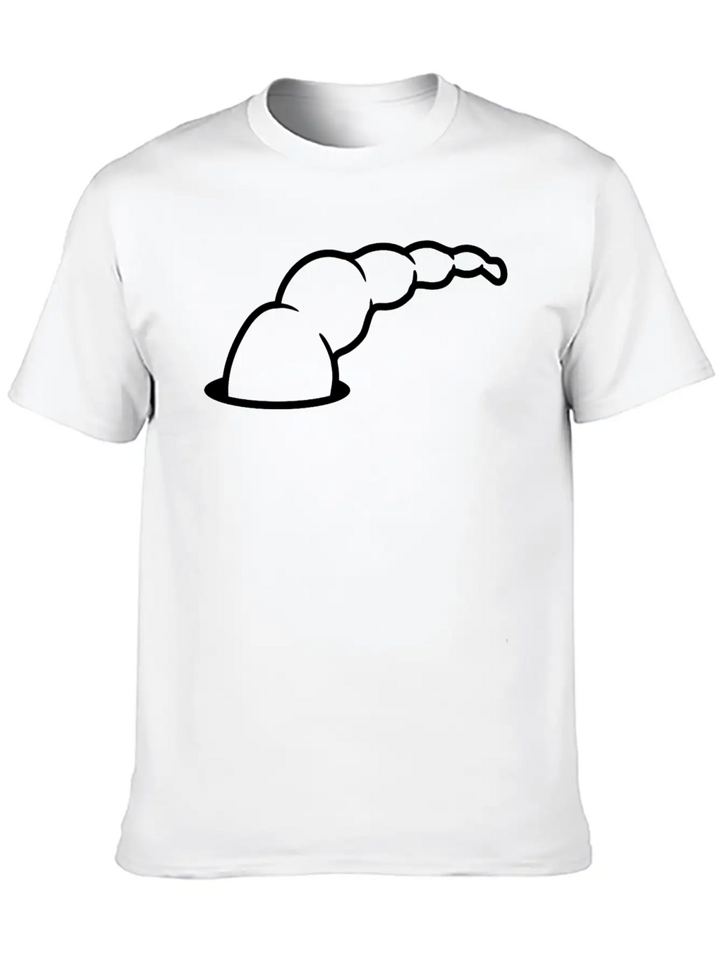 Buttock Tail Floor Hole Worm Comic Cartoon Clip Ar Essential Cotton Tee For Daily Outfits – Unisex Style
