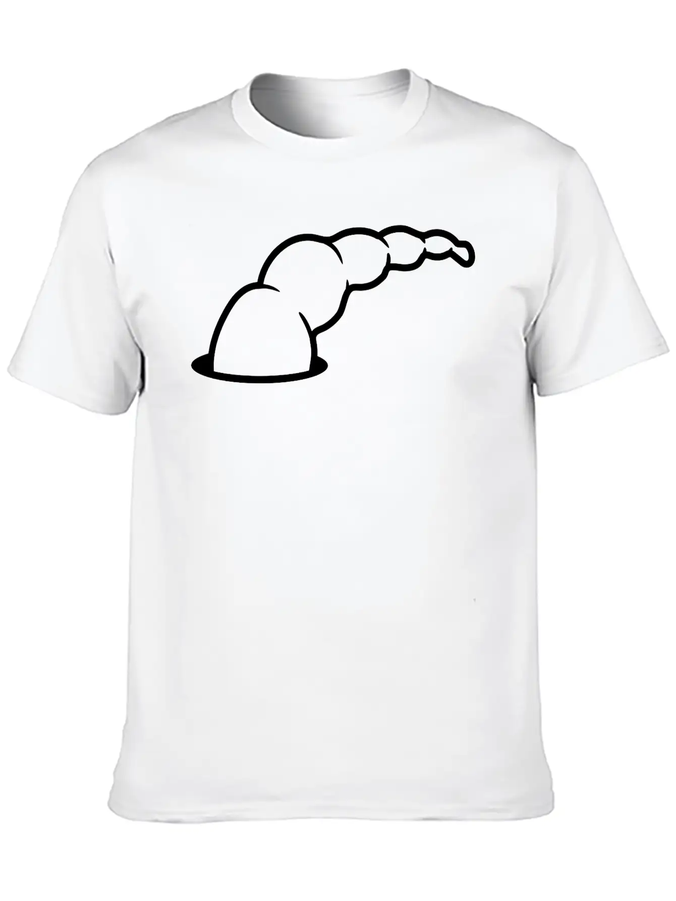 Buttock Tail Floor Hole Worm Comic Cartoon Clip Ar Essential Cotton Tee For Daily Outfits – Unisex Style