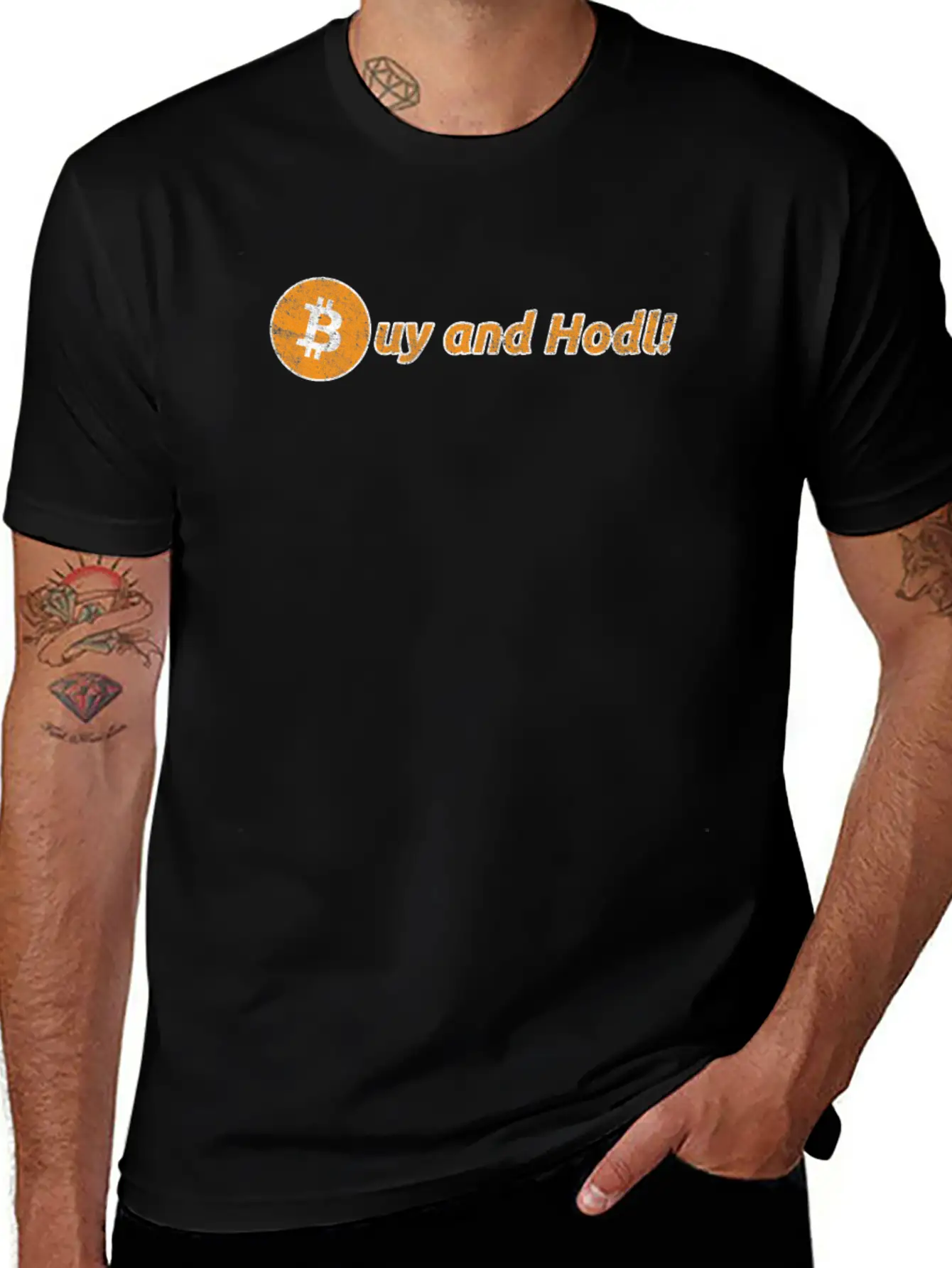 Buy And Hodl | Hold Bitcoin & Altcoins Or Crypto Unisex Short Sleeve Soft Cotton T-Shirt – Casual Everyday Wear