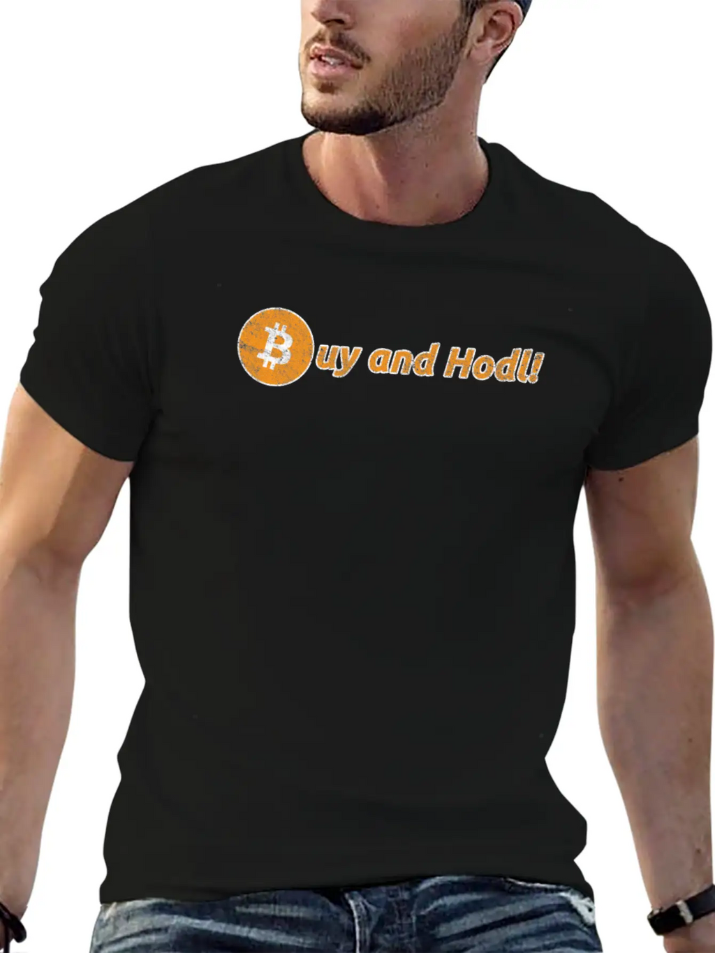 Buy And Hodl | Hold Bitcoin & Altcoins Or Crypto Unisex Short Sleeve Soft Cotton T-Shirt – Casual Everyday Wear