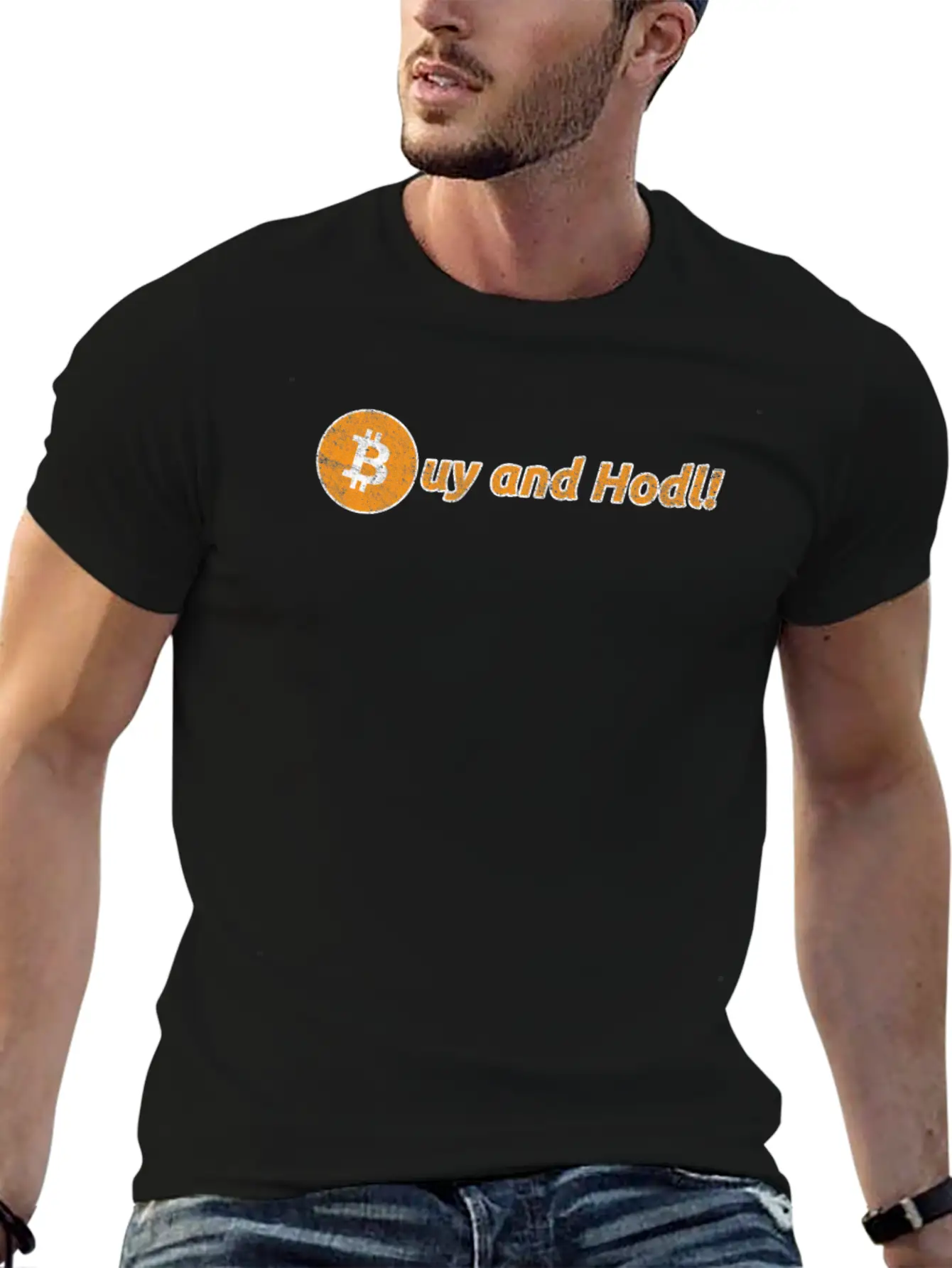 Buy And Hodl | Hold Bitcoin & Altcoins Or Crypto Unisex Short Sleeve Soft Cotton T-Shirt – Casual Everyday Wear
