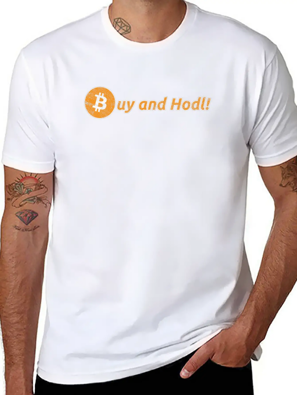 Buy And Hodl | Hold Bitcoin & Altcoins Or Crypto Unisex Short Sleeve Soft Cotton T-Shirt – Casual Everyday Wear