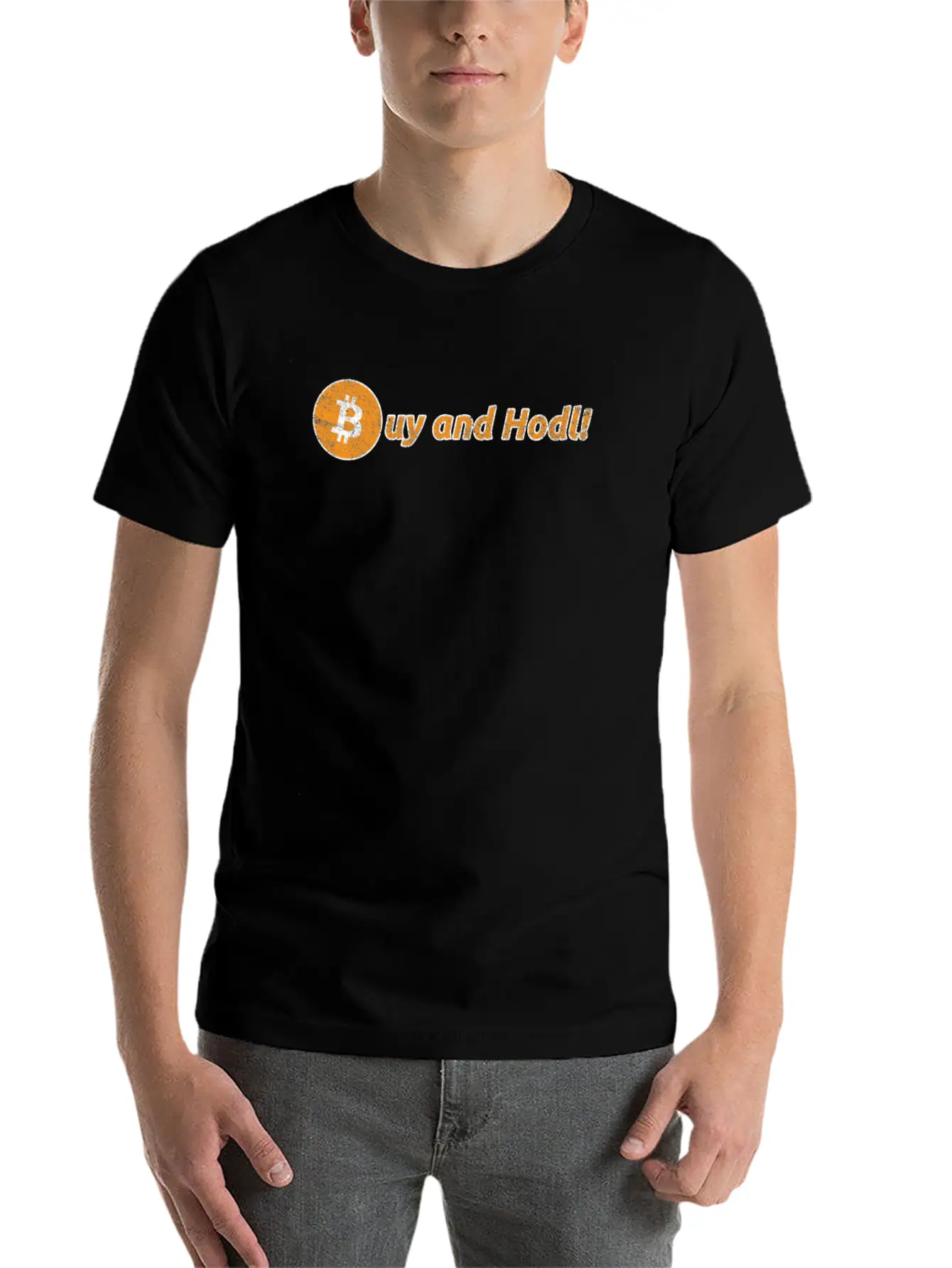 Buy And Hodl | Hold Bitcoin & Altcoins Or Crypto Unisex Short Sleeve Soft Cotton T-Shirt – Casual Everyday Wear