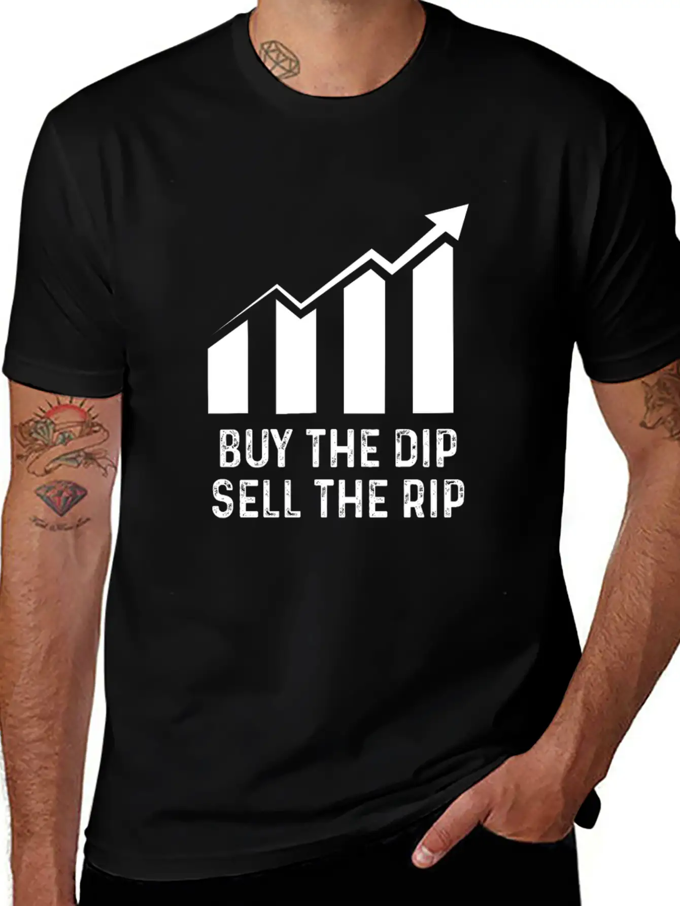 Buy Dip Sell Rip Stock Bitcoin Crypto Swing Trader Casual Graphic T-Shirt – Simple And Comfortable Daily Wear