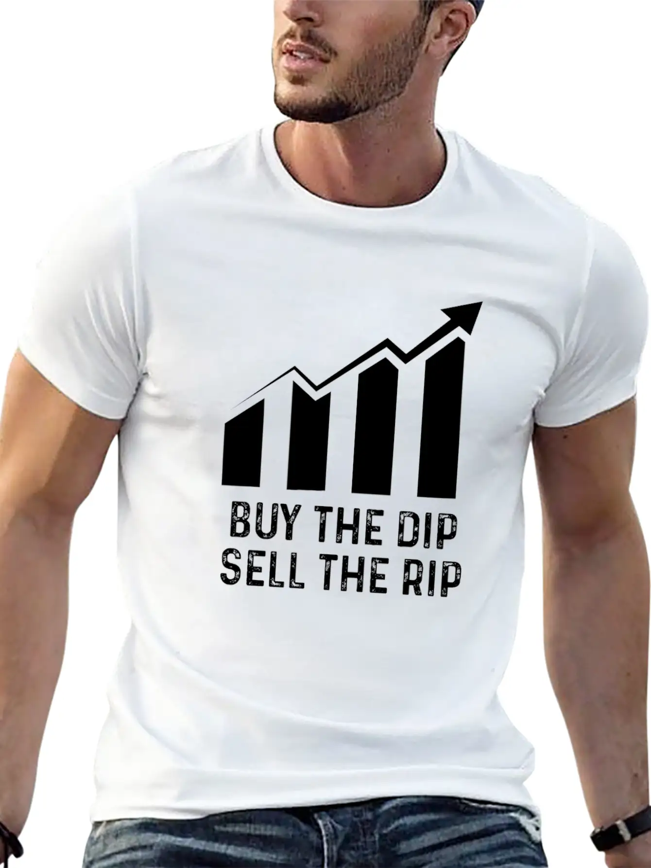 Buy Dip Sell Rip Stock Bitcoin Crypto Swing Trader Casual Graphic T-Shirt – Simple And Comfortable Daily Wear