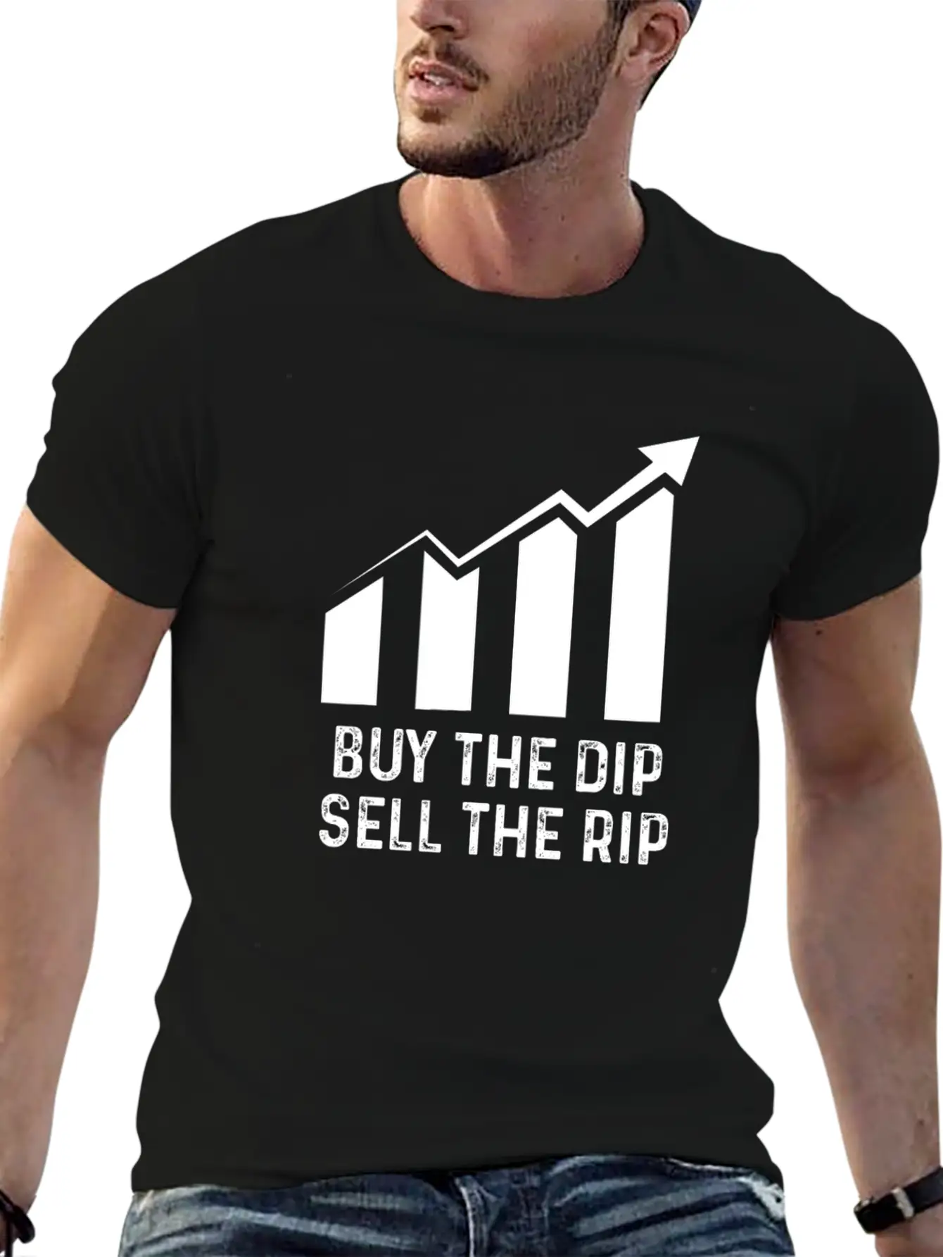 Buy Dip Sell Rip Stock Bitcoin Crypto Swing Trader Casual Graphic T-Shirt – Simple And Comfortable Daily Wear