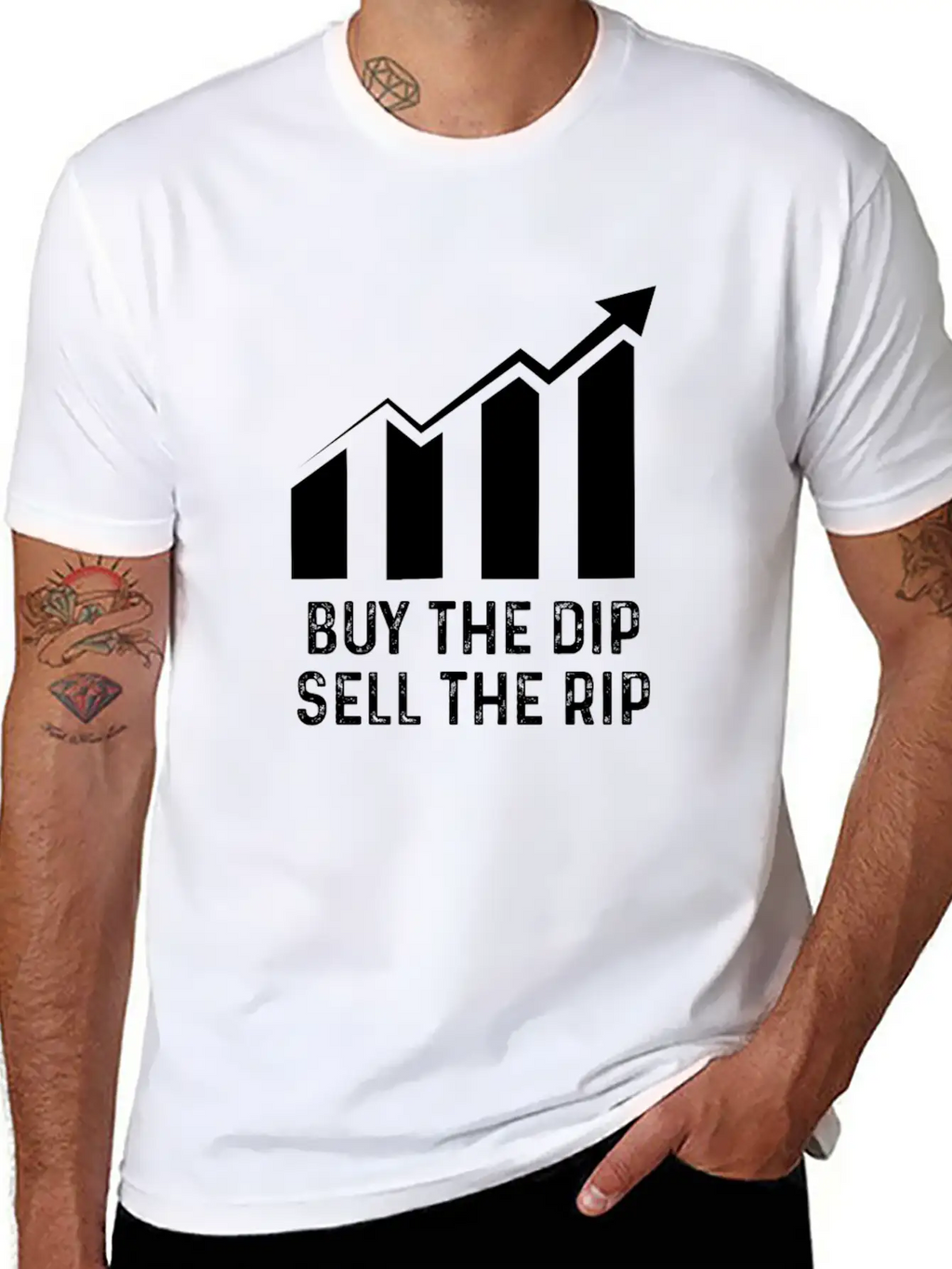 Buy Dip Sell Rip Stock Bitcoin Crypto Swing Trader Casual Graphic T-Shirt – Simple And Comfortable Daily Wear