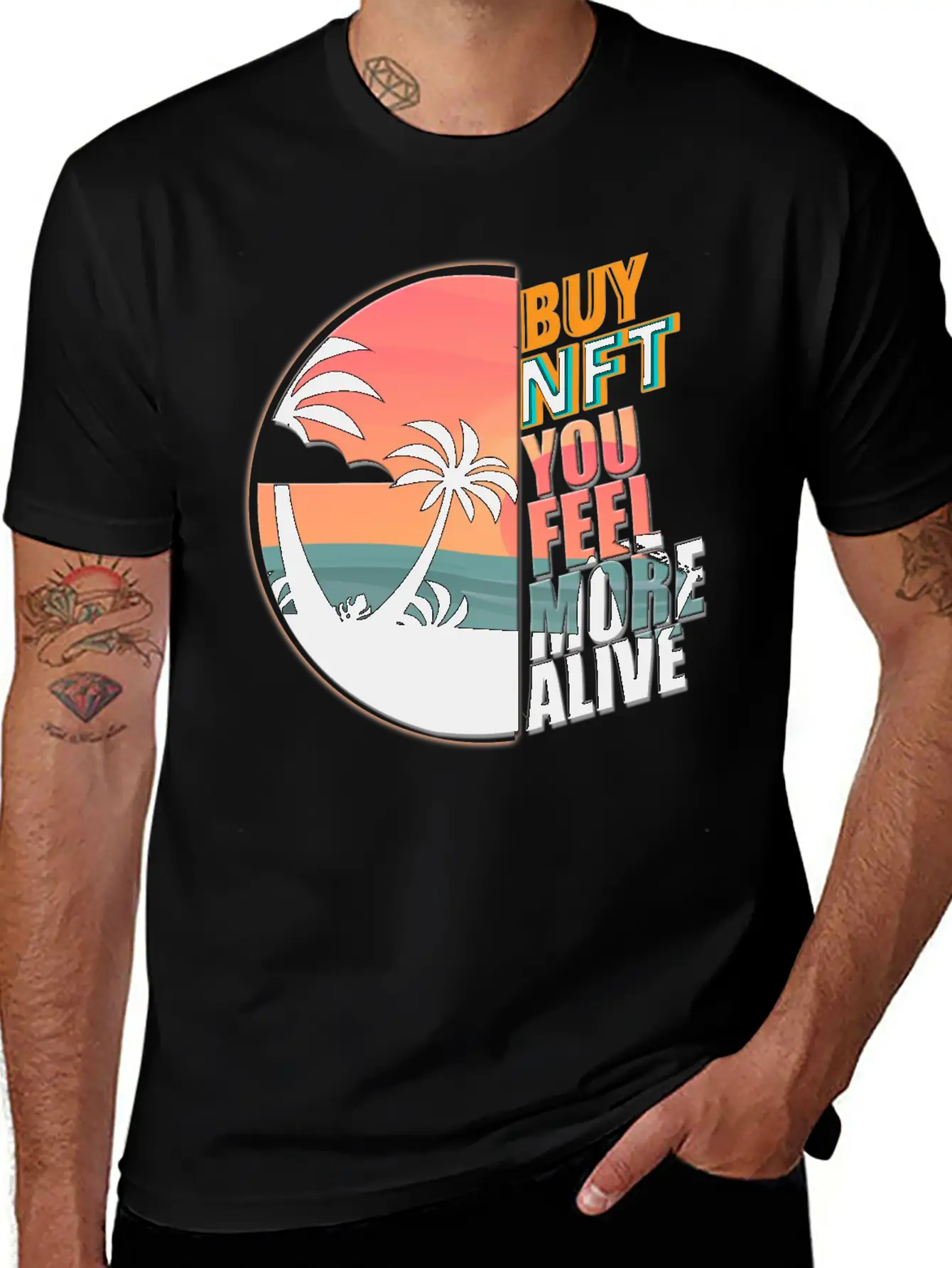 Buy NFT You Feel More Alive Essential Cotton Tee For Daily Outfits – Unisex Style