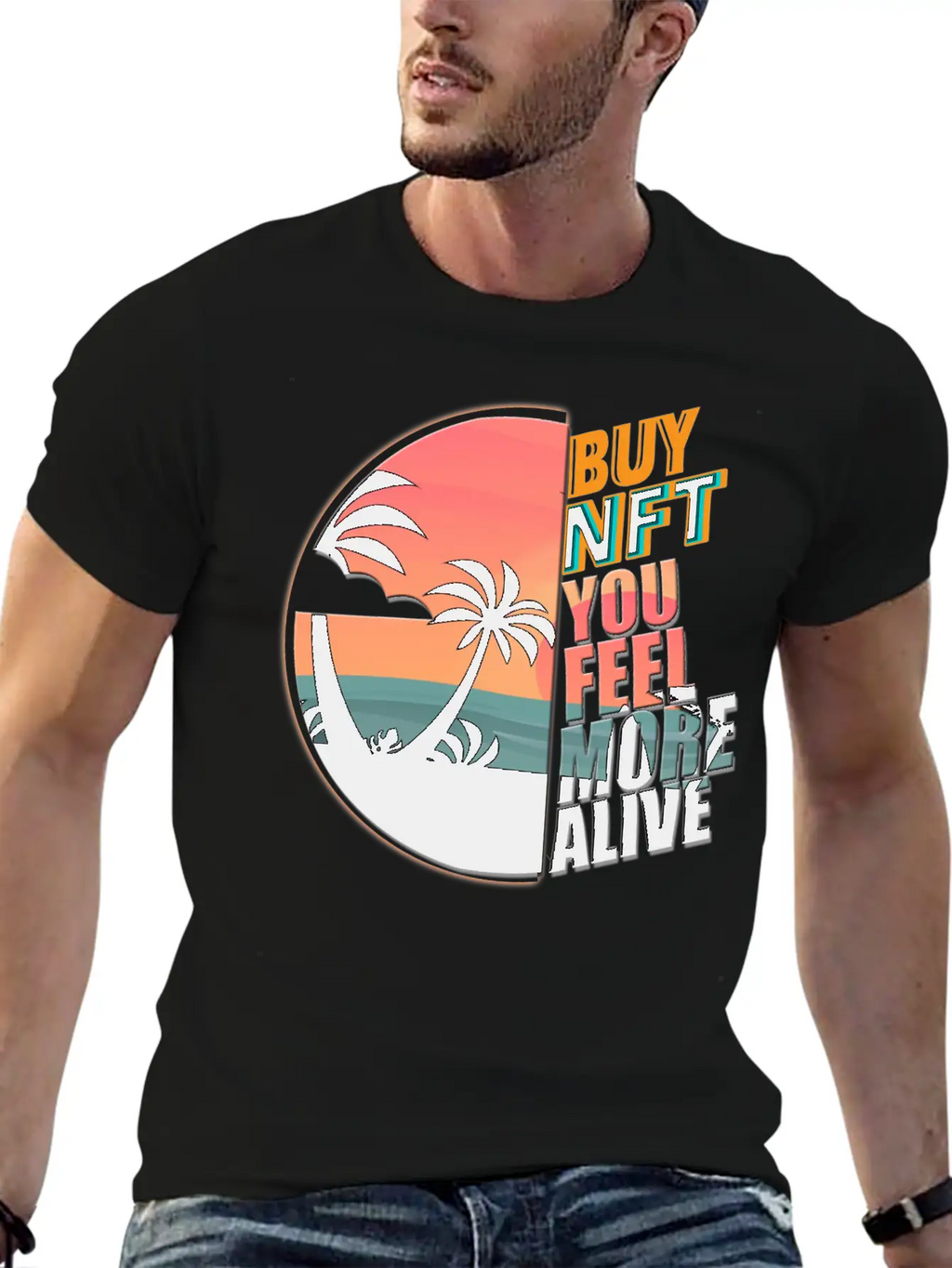 Buy NFT You Feel More Alive Essential Cotton Tee For Daily Outfits – Unisex Style