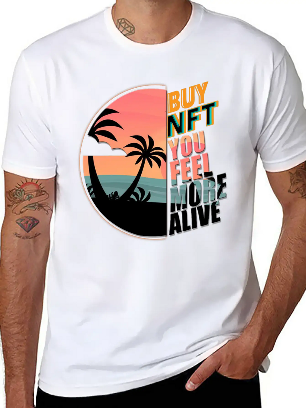 Buy NFT You Feel More Alive Essential Cotton Tee For Daily Outfits – Unisex Style