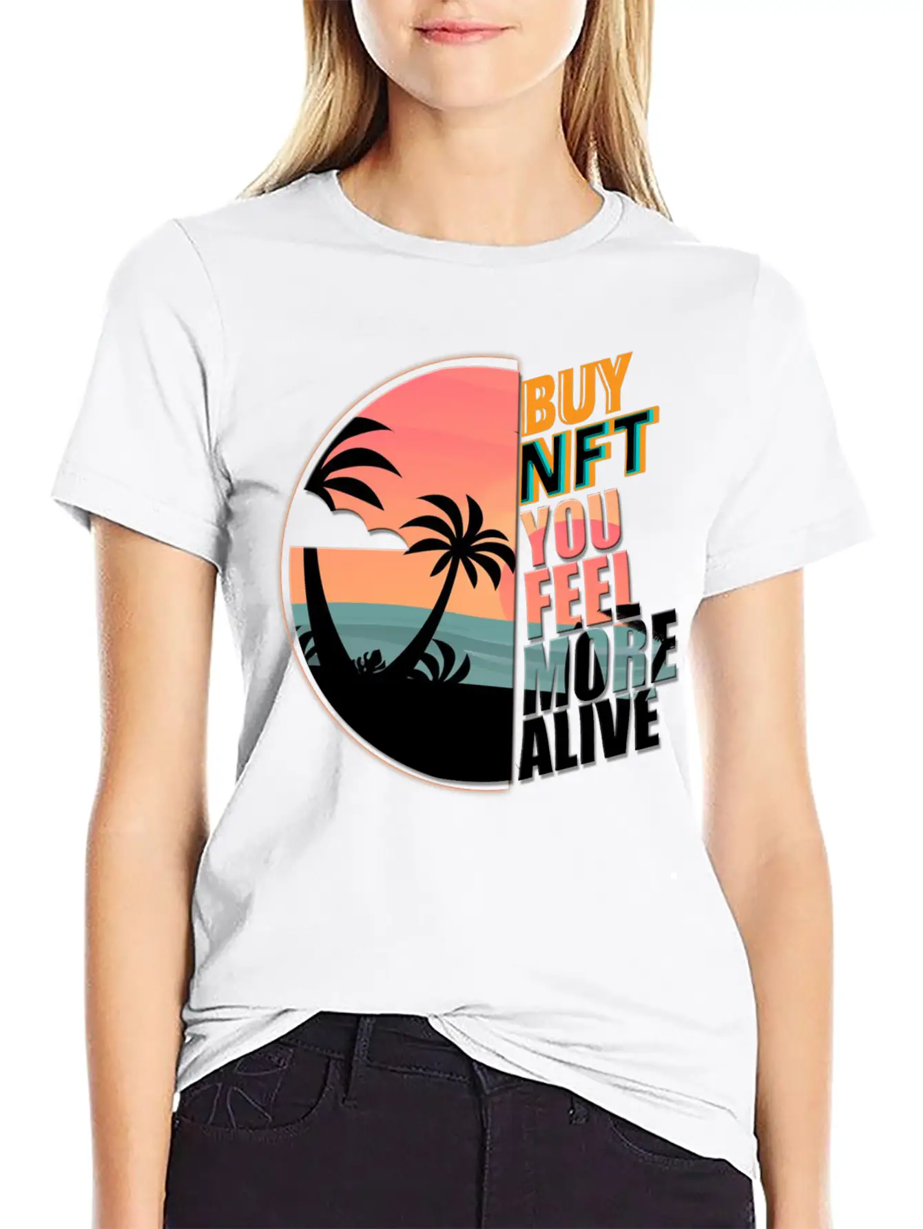 Buy NFT You Feel More Alive Essential Cotton Tee For Daily Outfits – Unisex Style