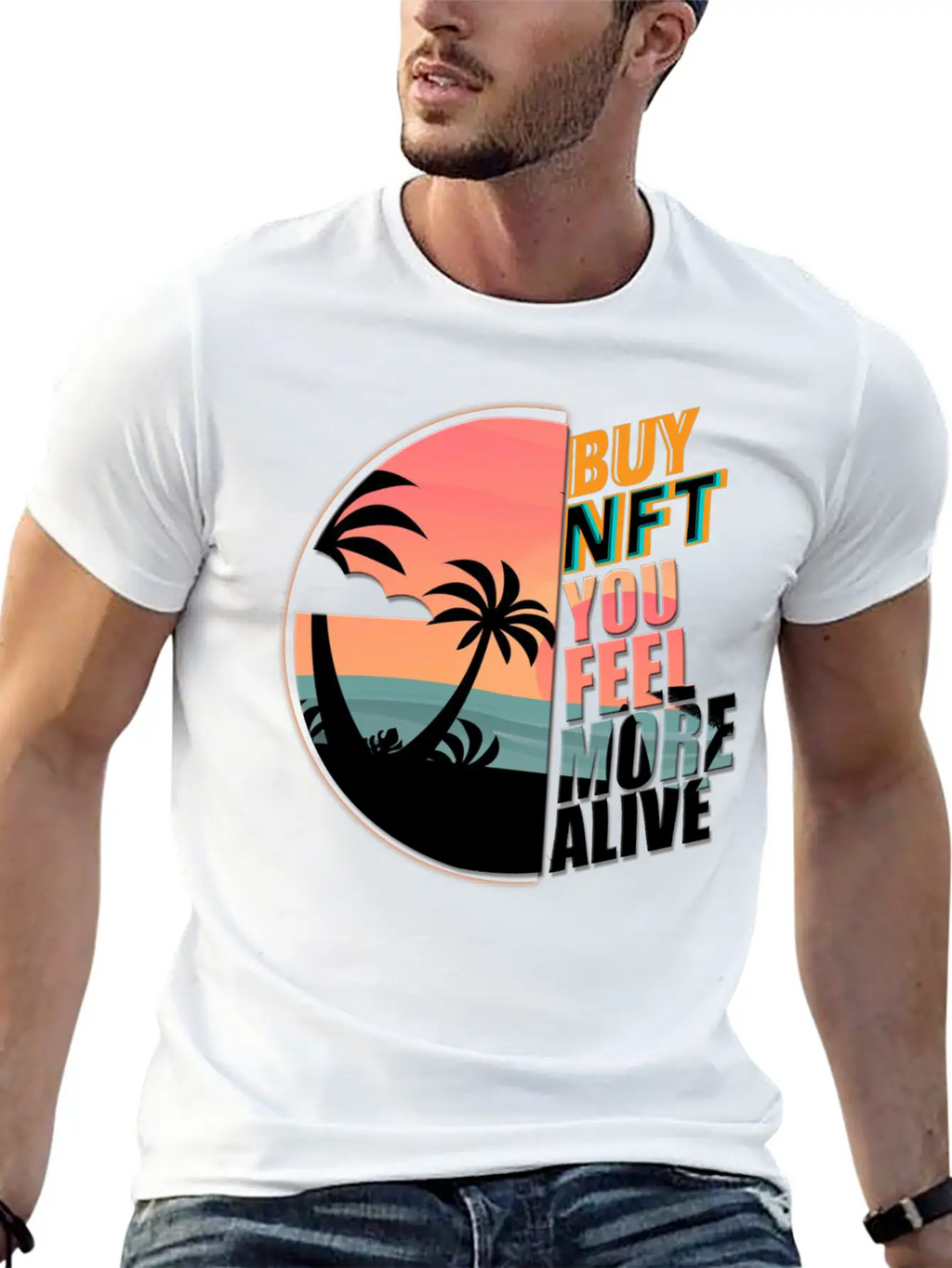 Buy NFT You Feel More Alive Essential Cotton Tee For Daily Outfits – Unisex Style