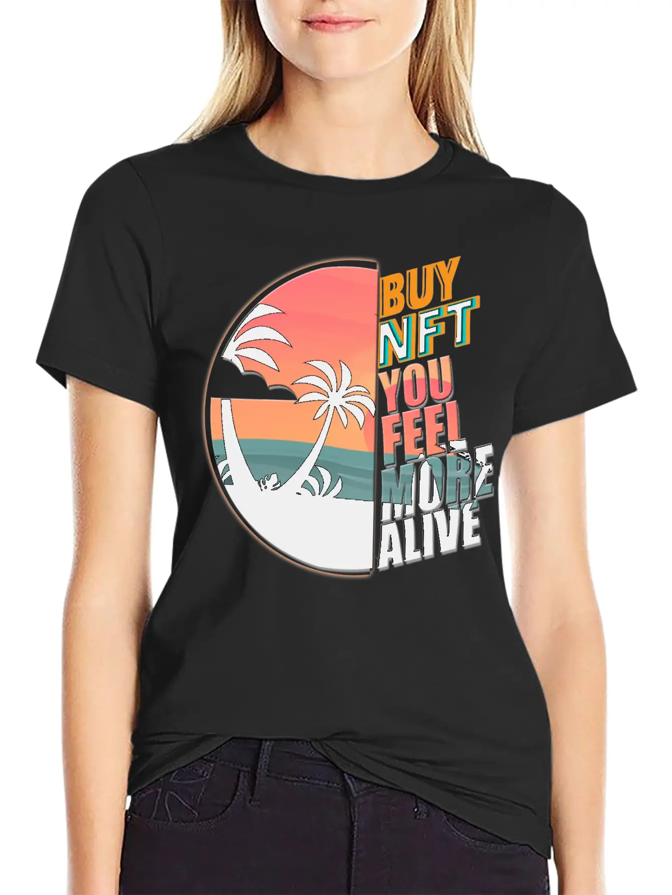 Buy NFT You Feel More Alive Essential Cotton Tee For Daily Outfits – Unisex Style
