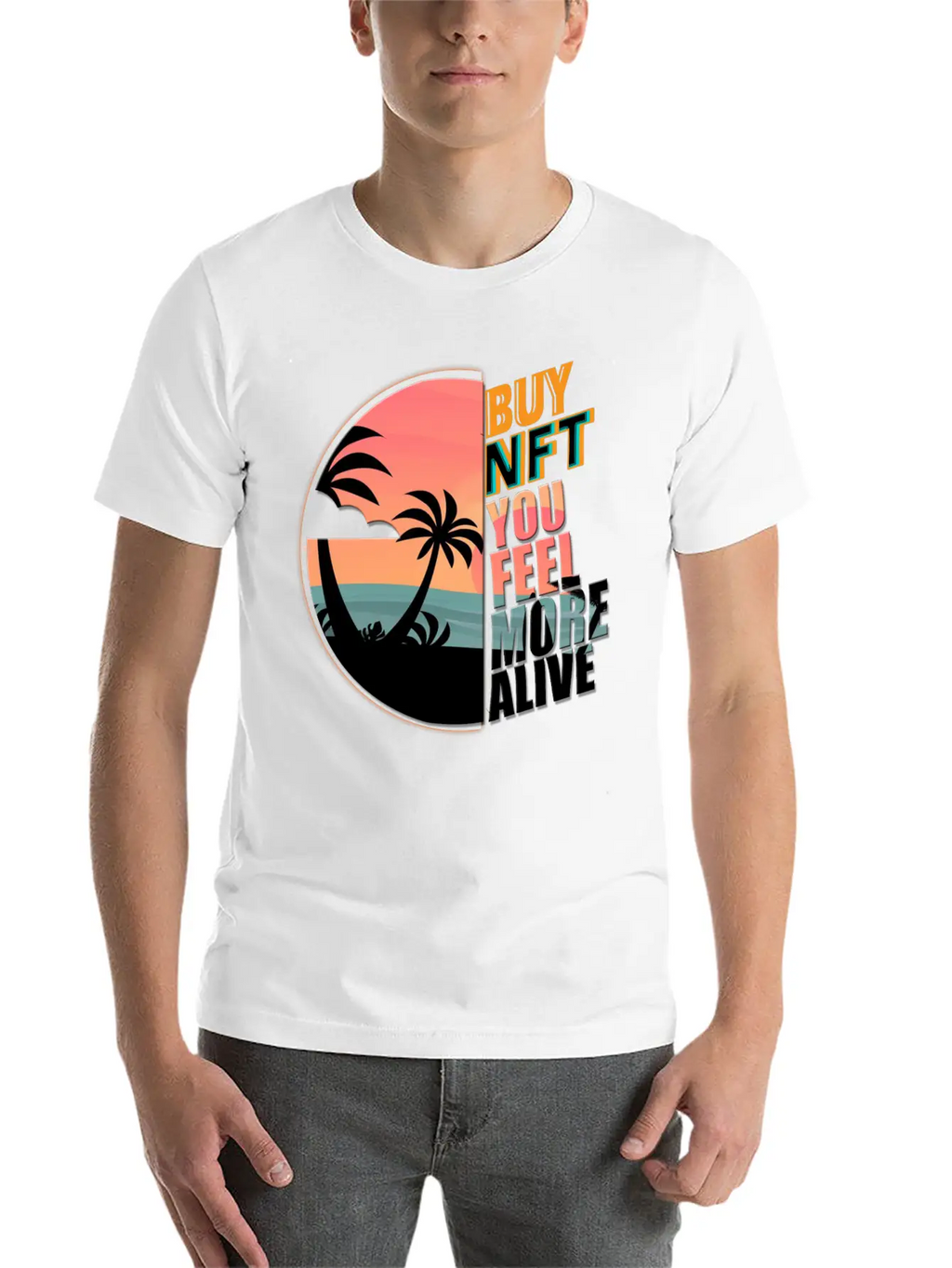 Buy NFT You Feel More Alive Essential Cotton Tee For Daily Outfits – Unisex Style