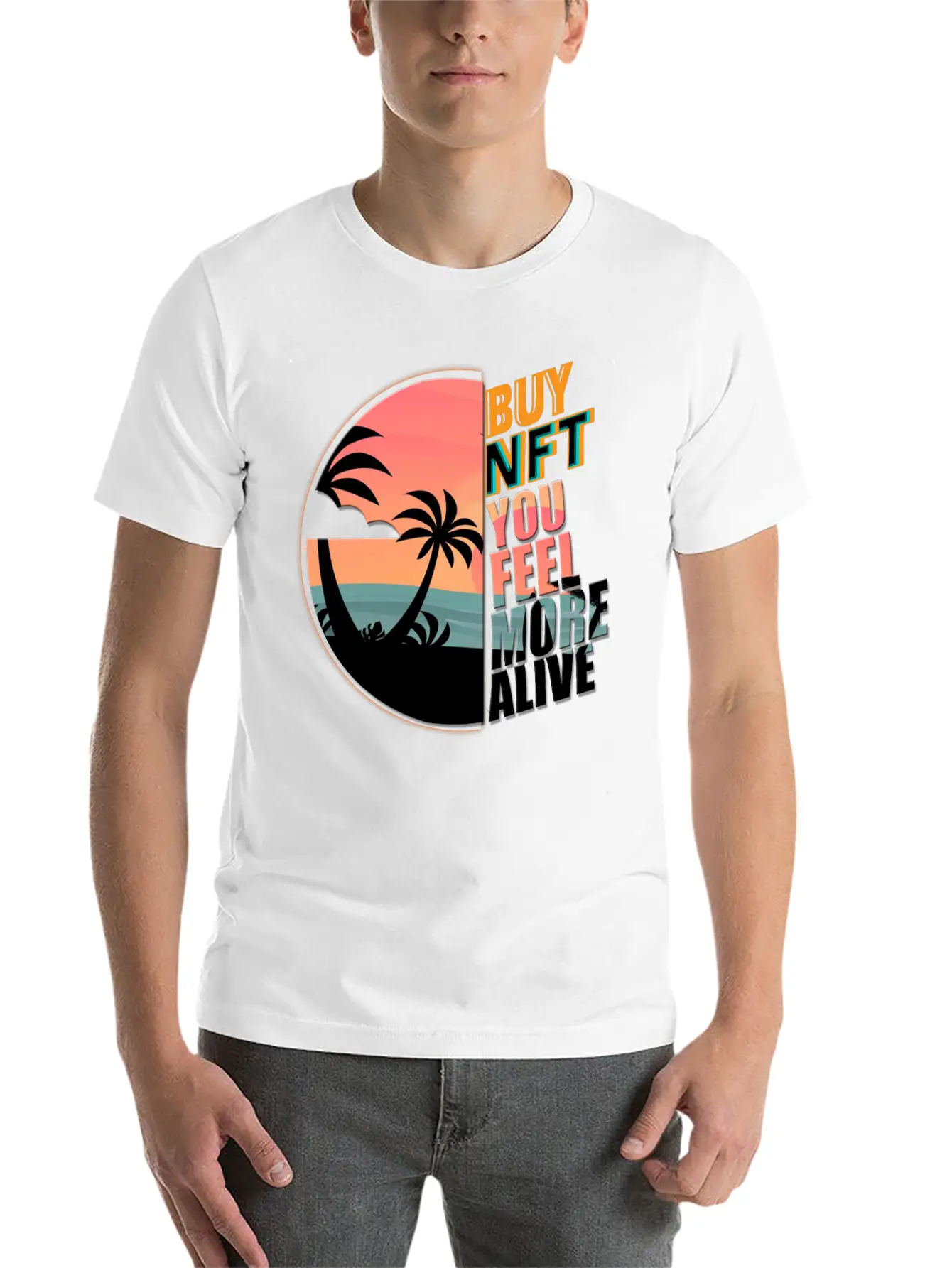 Buy NFT You Feel More Alive Essential Cotton Tee For Daily Outfits – Unisex Style