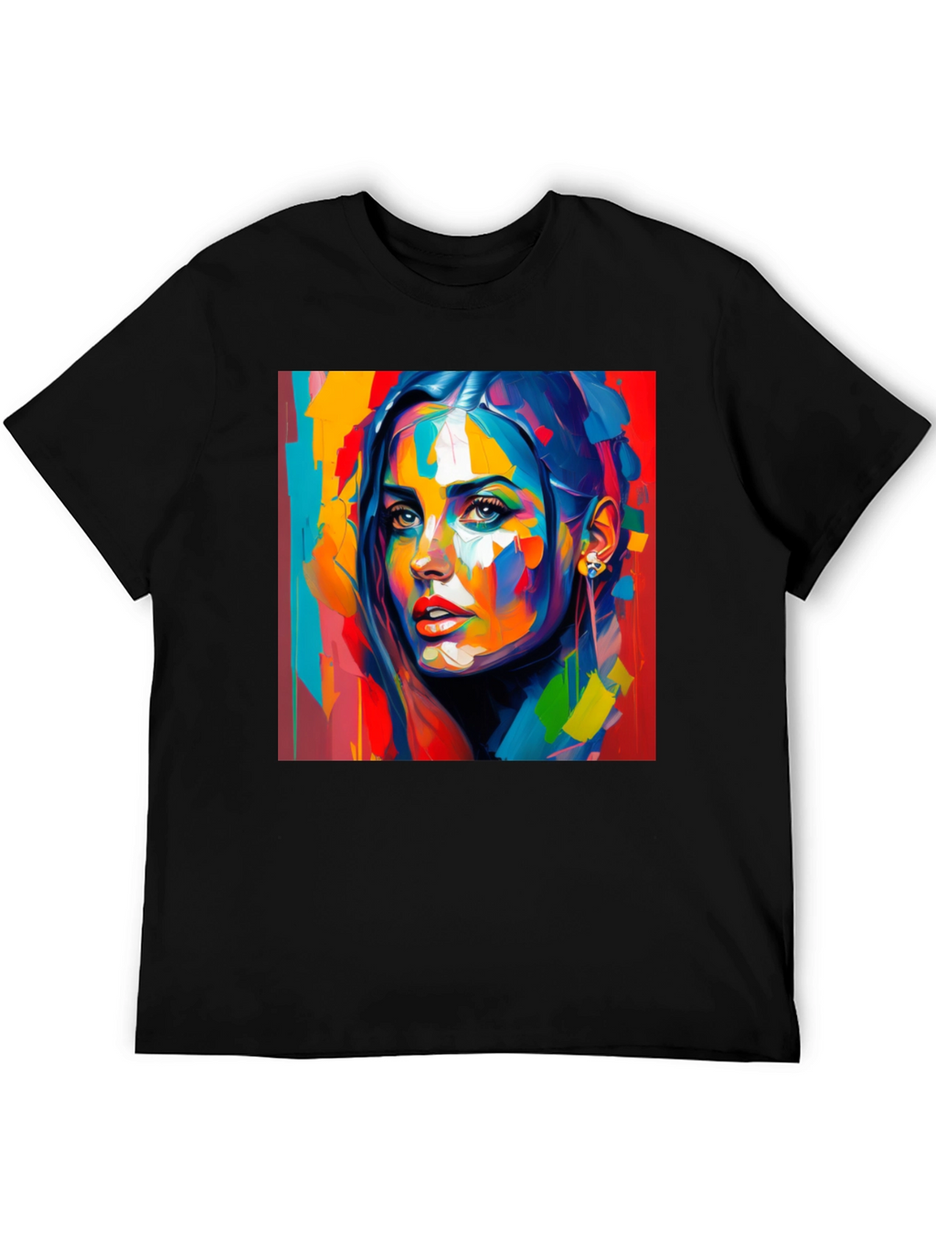Abstract Woman Art Print Black T-Shirt