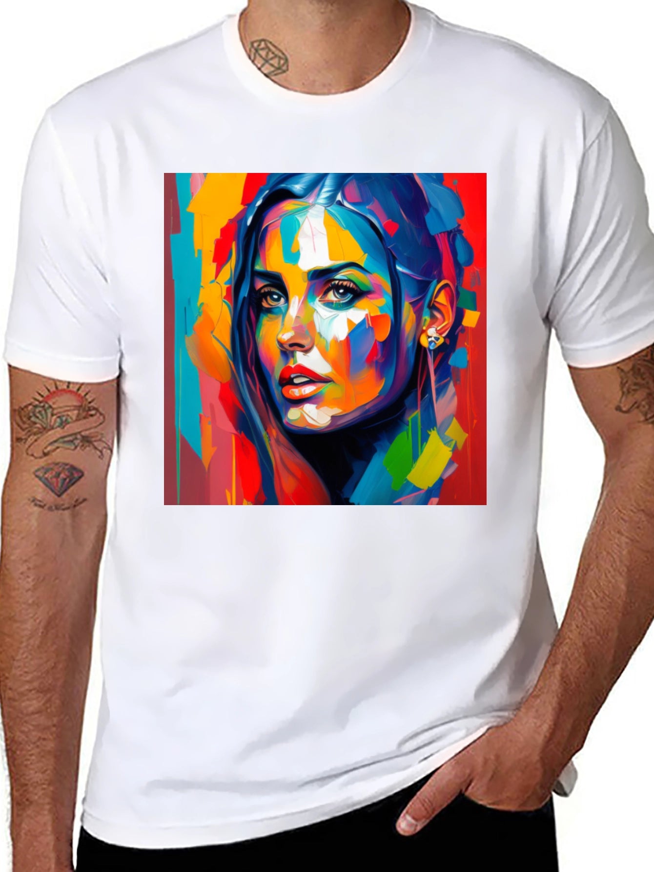 Abstract Woman Art Print Black T-Shirt