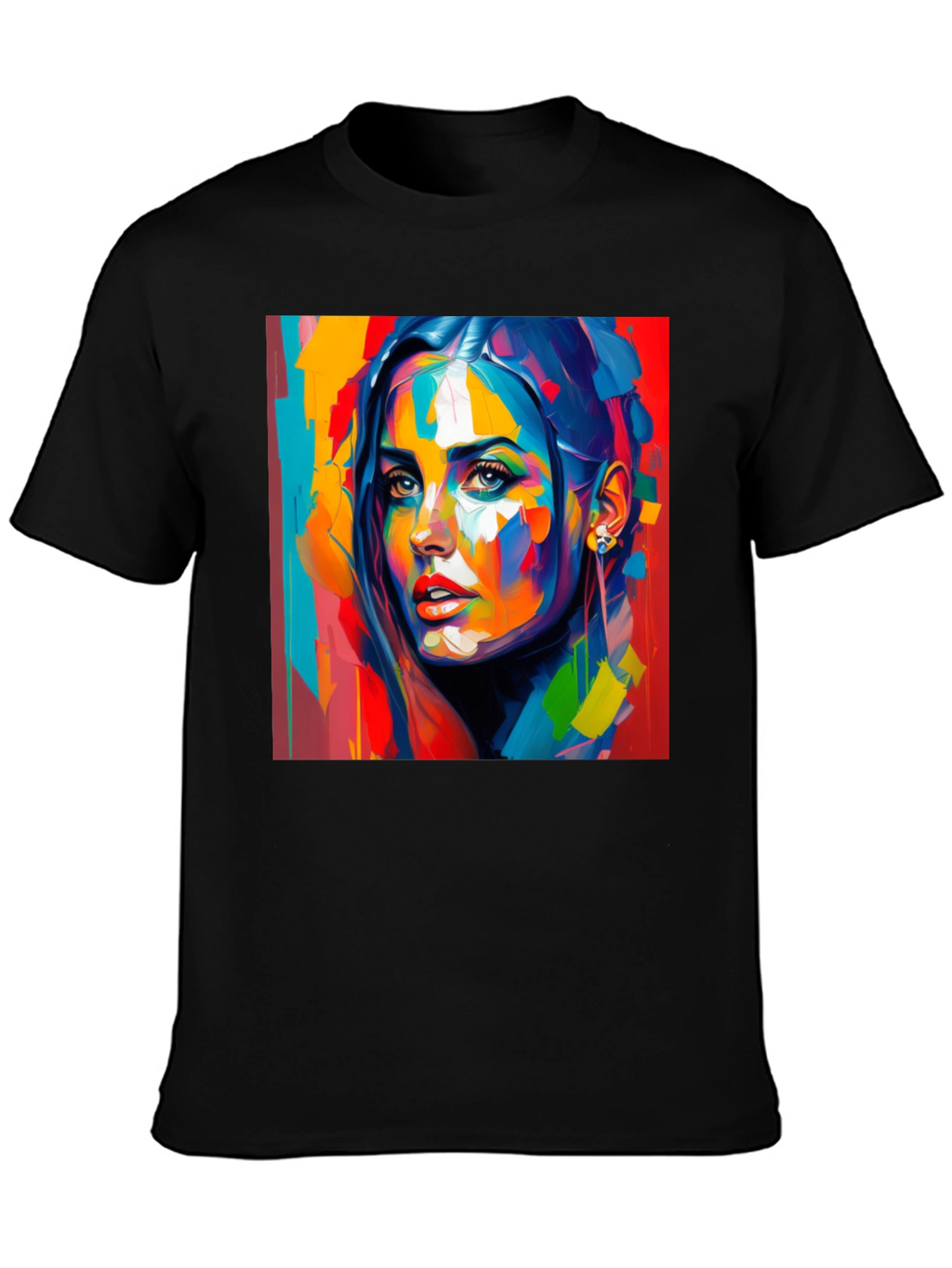 Abstract Woman Art Print Black T-Shirt