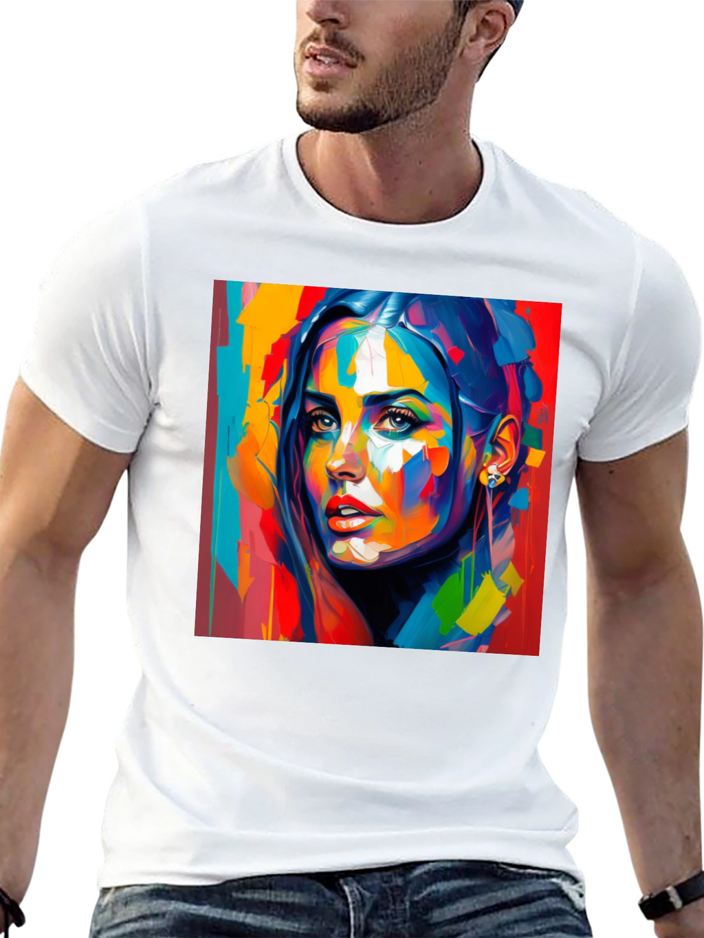 Abstract Woman Art Print Black T-Shirt