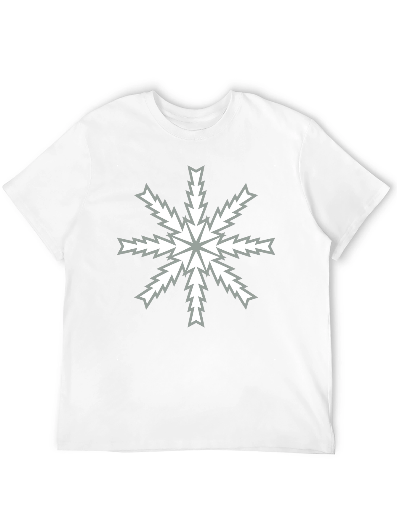 Abstract Snowflake Graphic Black T-Shirt