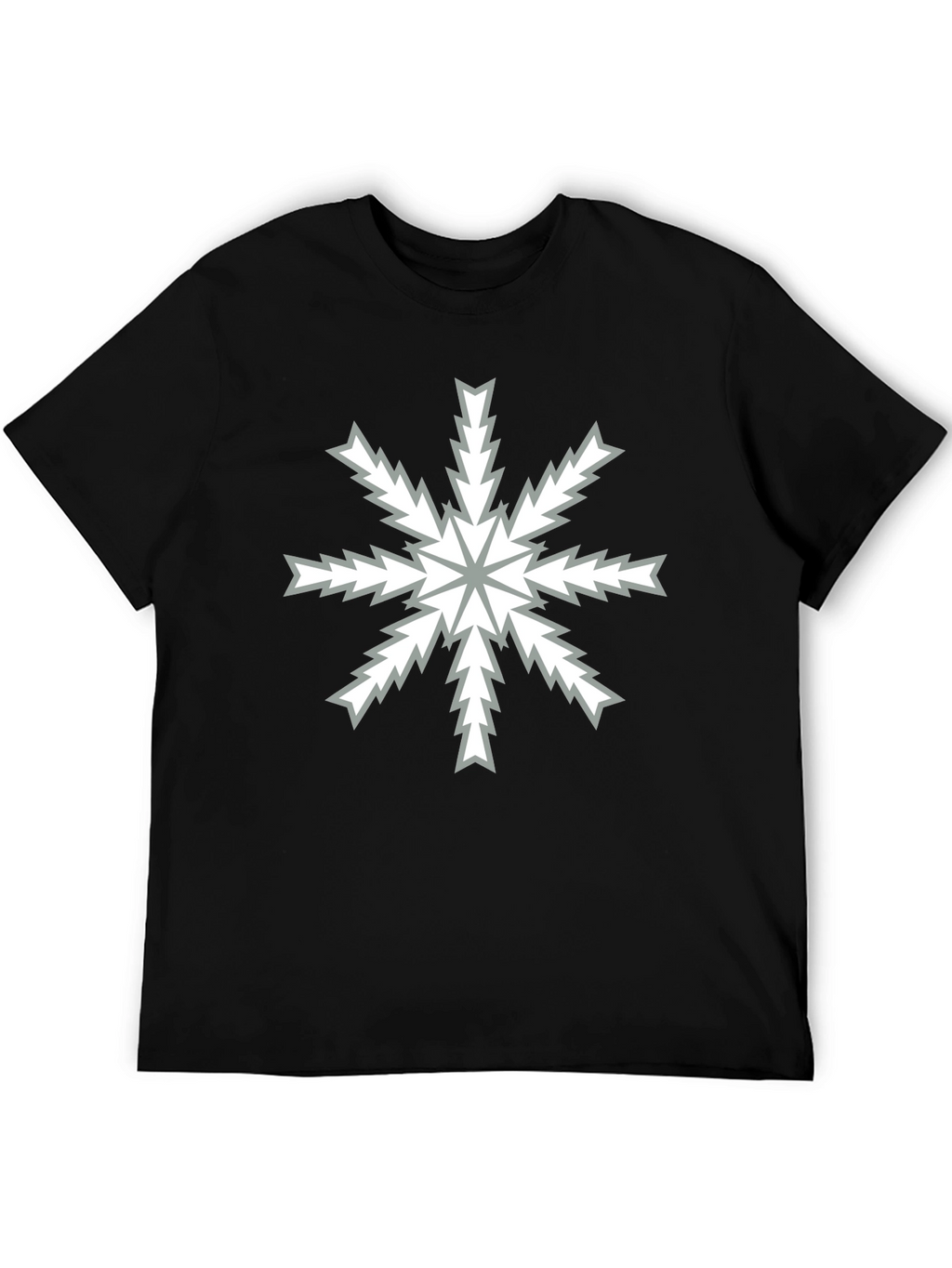 Abstract Snowflake Graphic Black T-Shirt