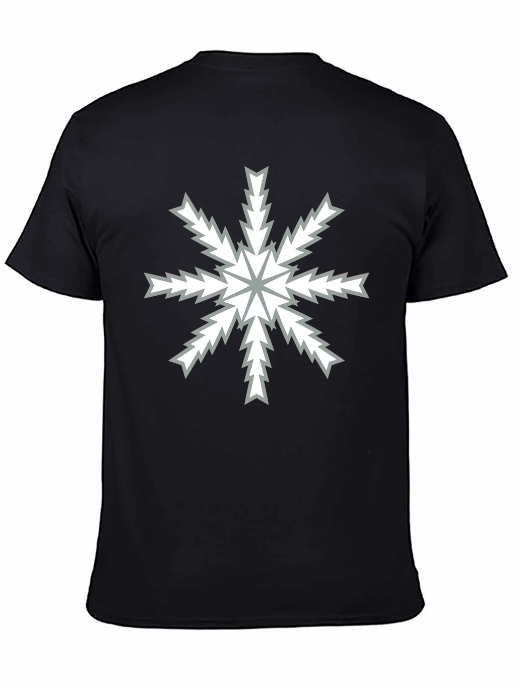 Abstract Snowflake Graphic Black T-Shirt