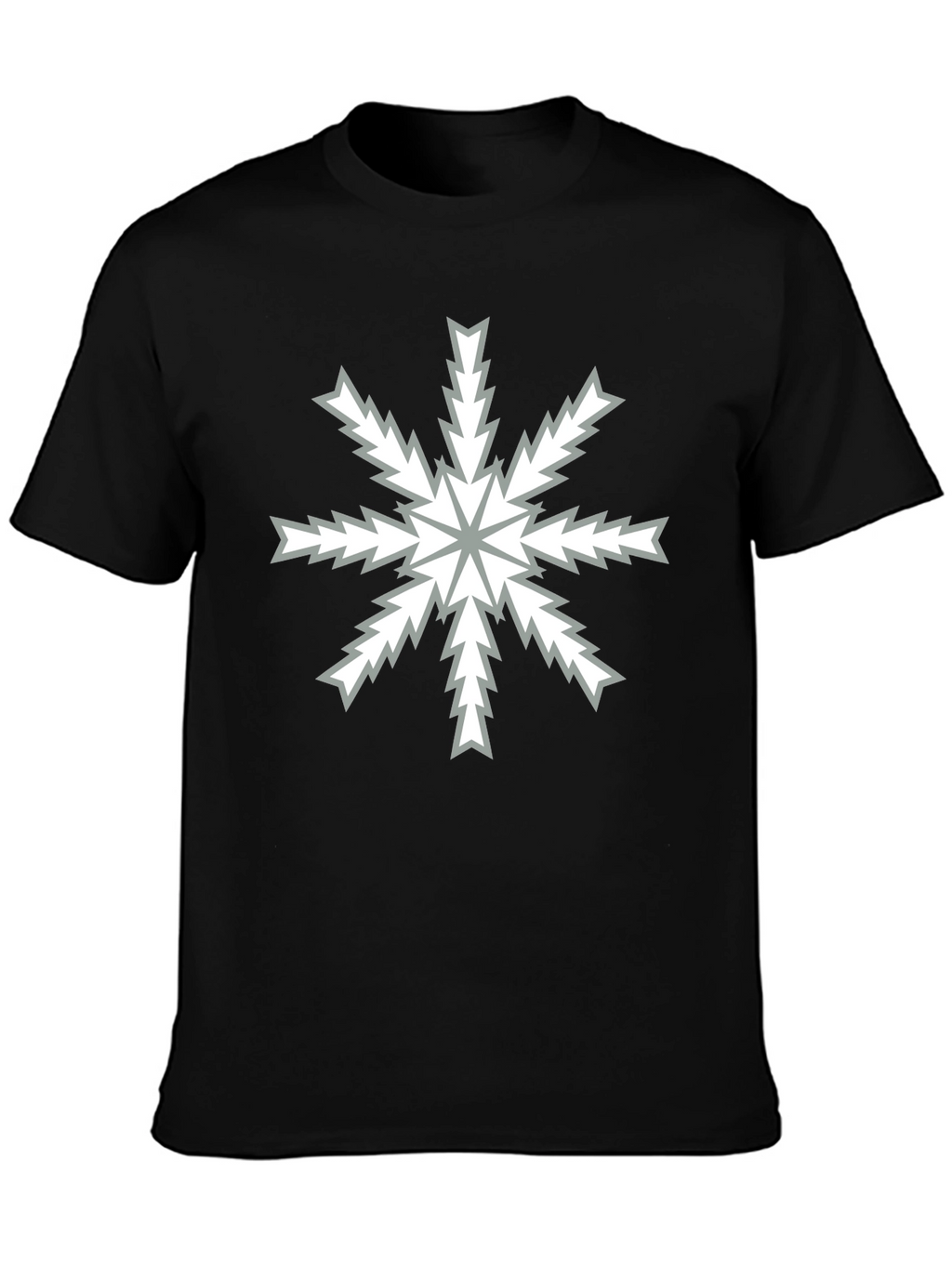 Abstract Snowflake Graphic Black T-Shirt