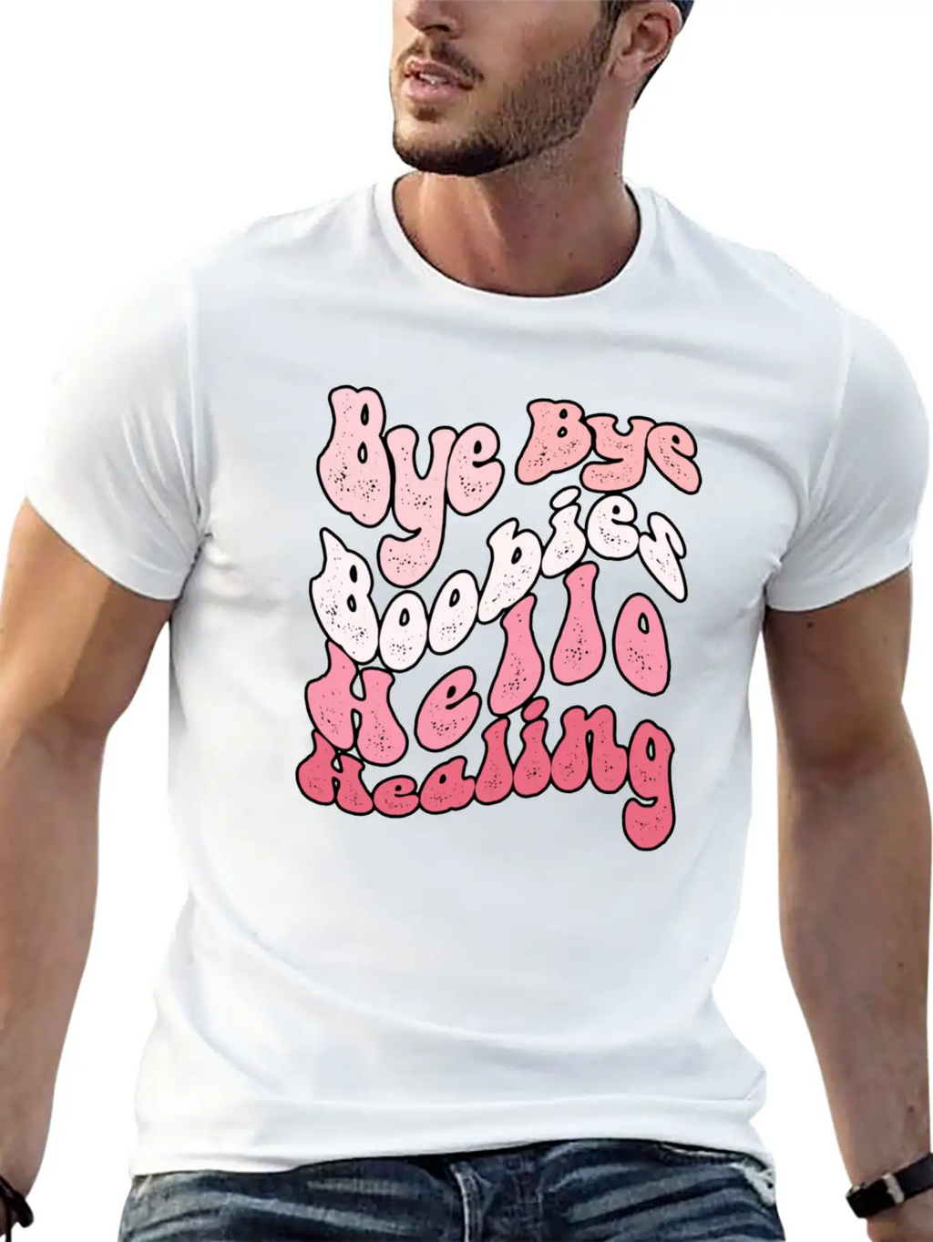 Bye Bye Boobies Hello Healing Breathable Soft Cotton T-Shirt – Timeless Casual Look