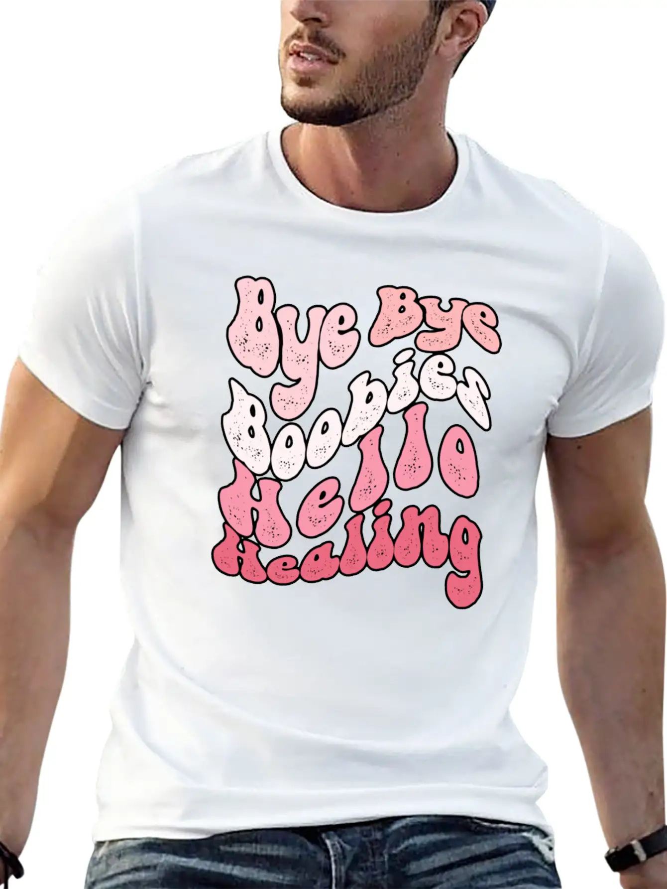 Bye Bye Boobies Hello Healing Breathable Soft Cotton T-Shirt – Timeless Casual Look
