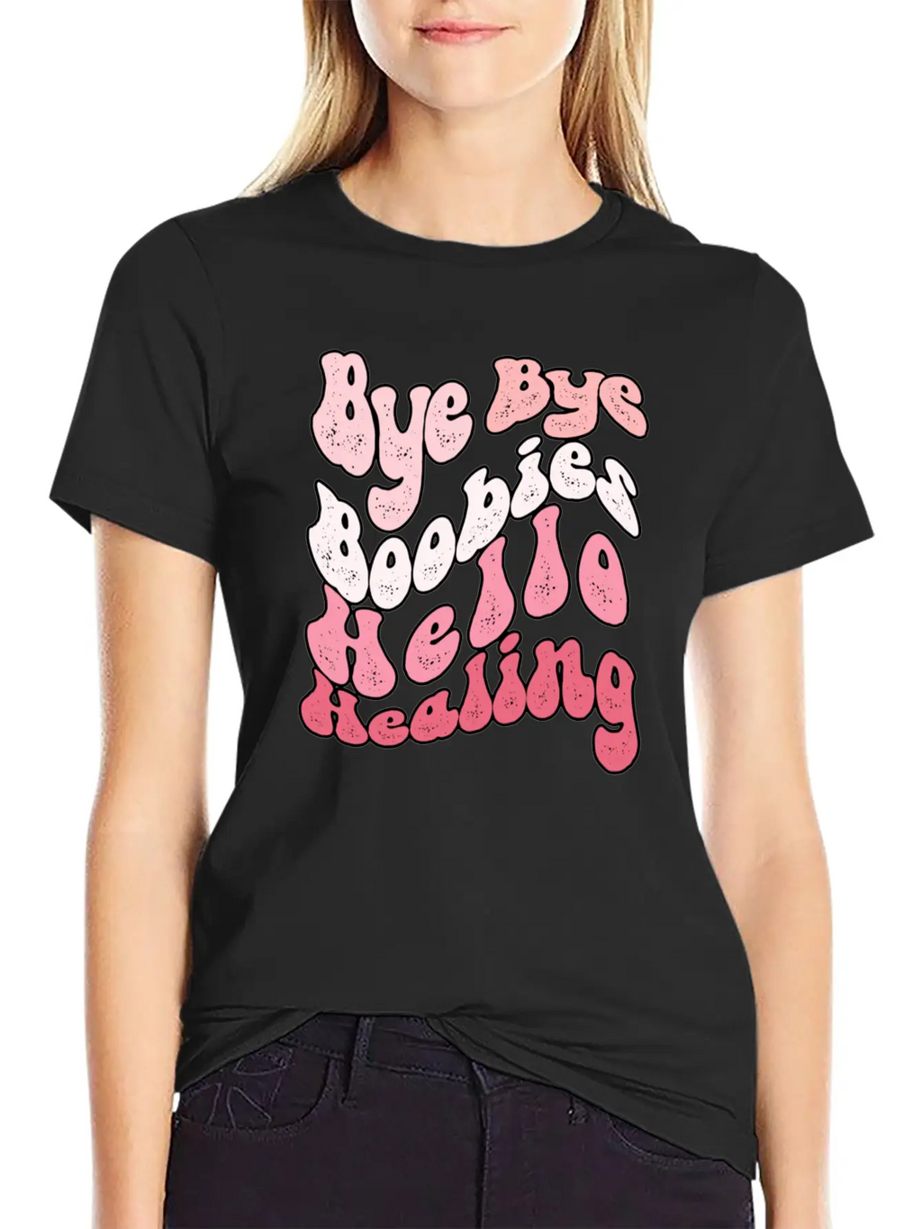 Bye Bye Boobies Hello Healing Breathable Soft Cotton T-Shirt – Timeless Casual Look